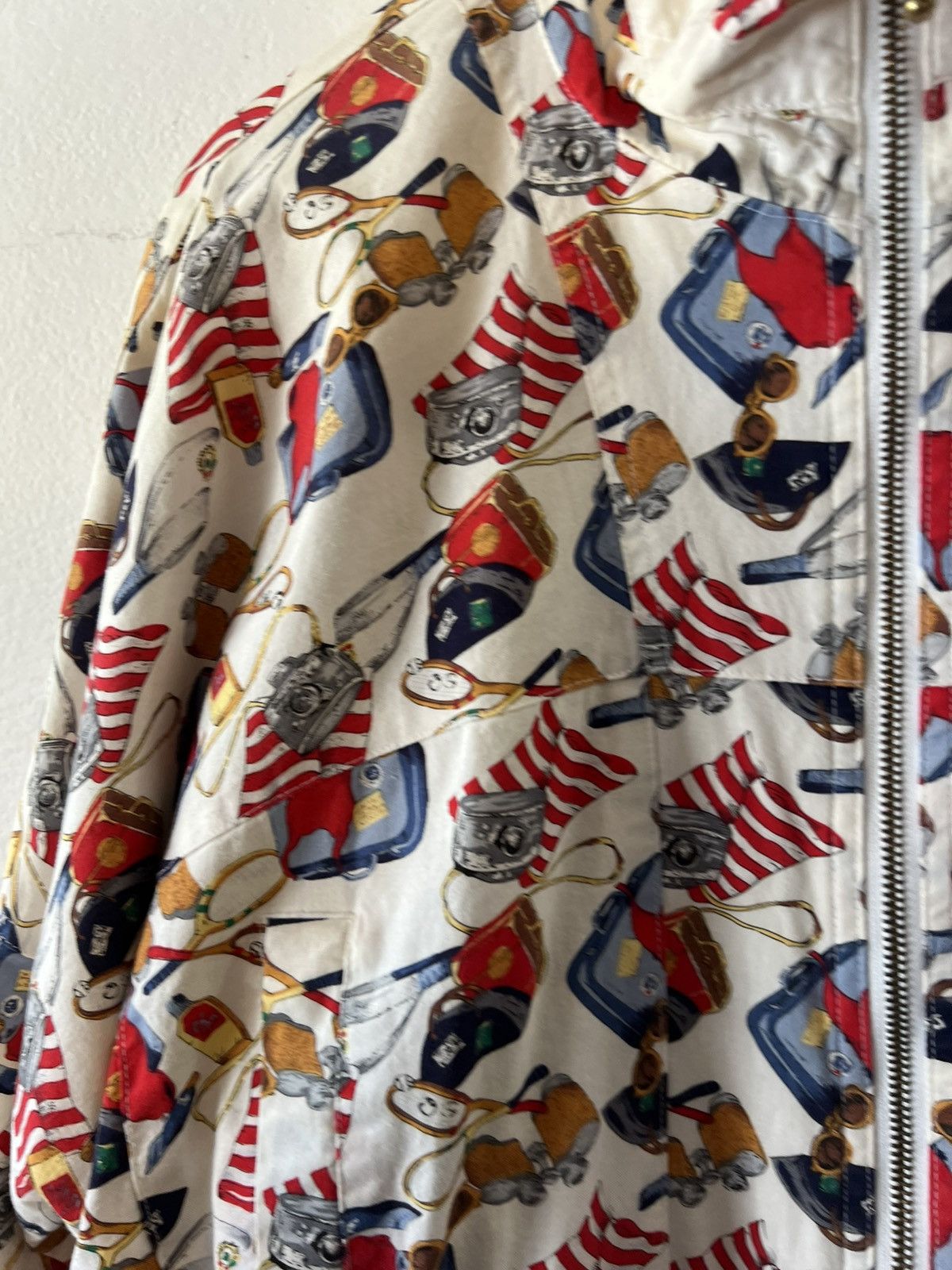 Vintage White vintage 90s American flag zip-up Size US XS / EU 42 / 0 - 8 Thumbnail