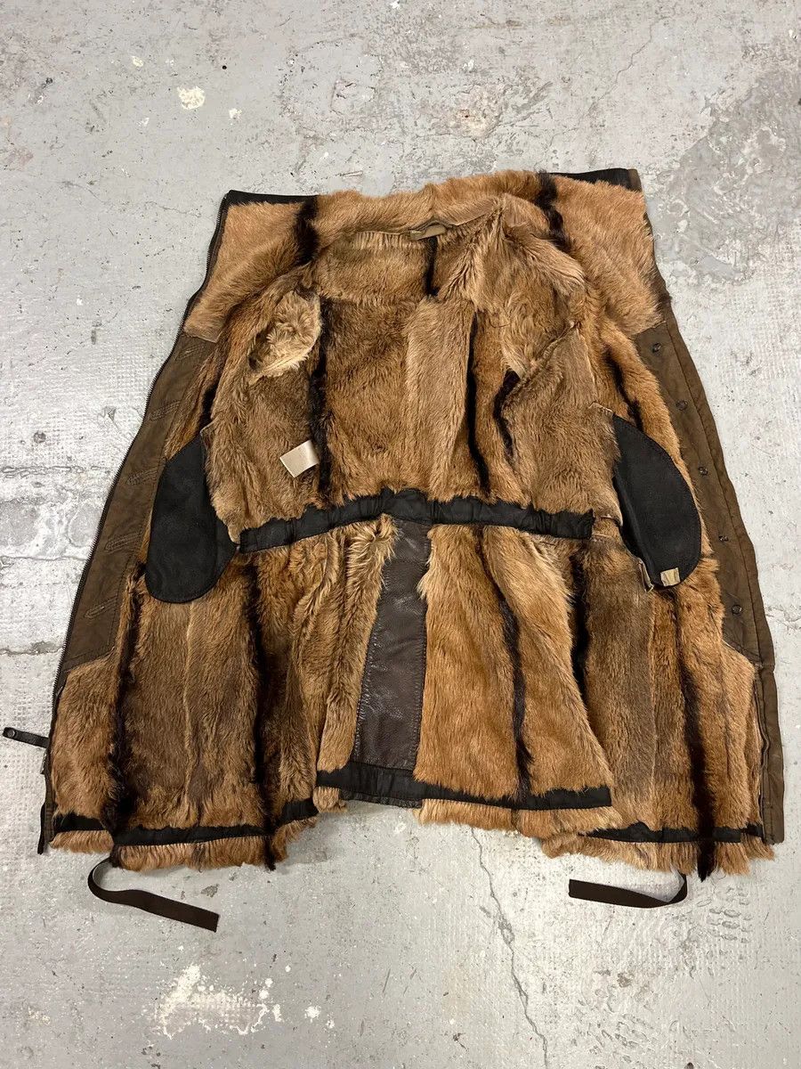 Marithe + Francois Girbaud 2000s Marithé + François Girbaud Fur Brown Leather Jacket Size US XS / EU 42 / 0 - 6 Thumbnail