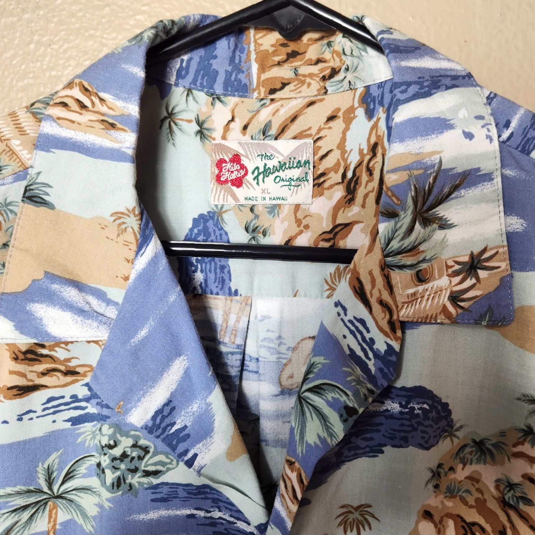 Hilo Hattie VINTAGE Hilo Hattie Mens Palm Tree Coastal Hawaiian Buttonfront Shirt-Size XL Size US XL / EU 56 / 4 - 2 Thumbnail