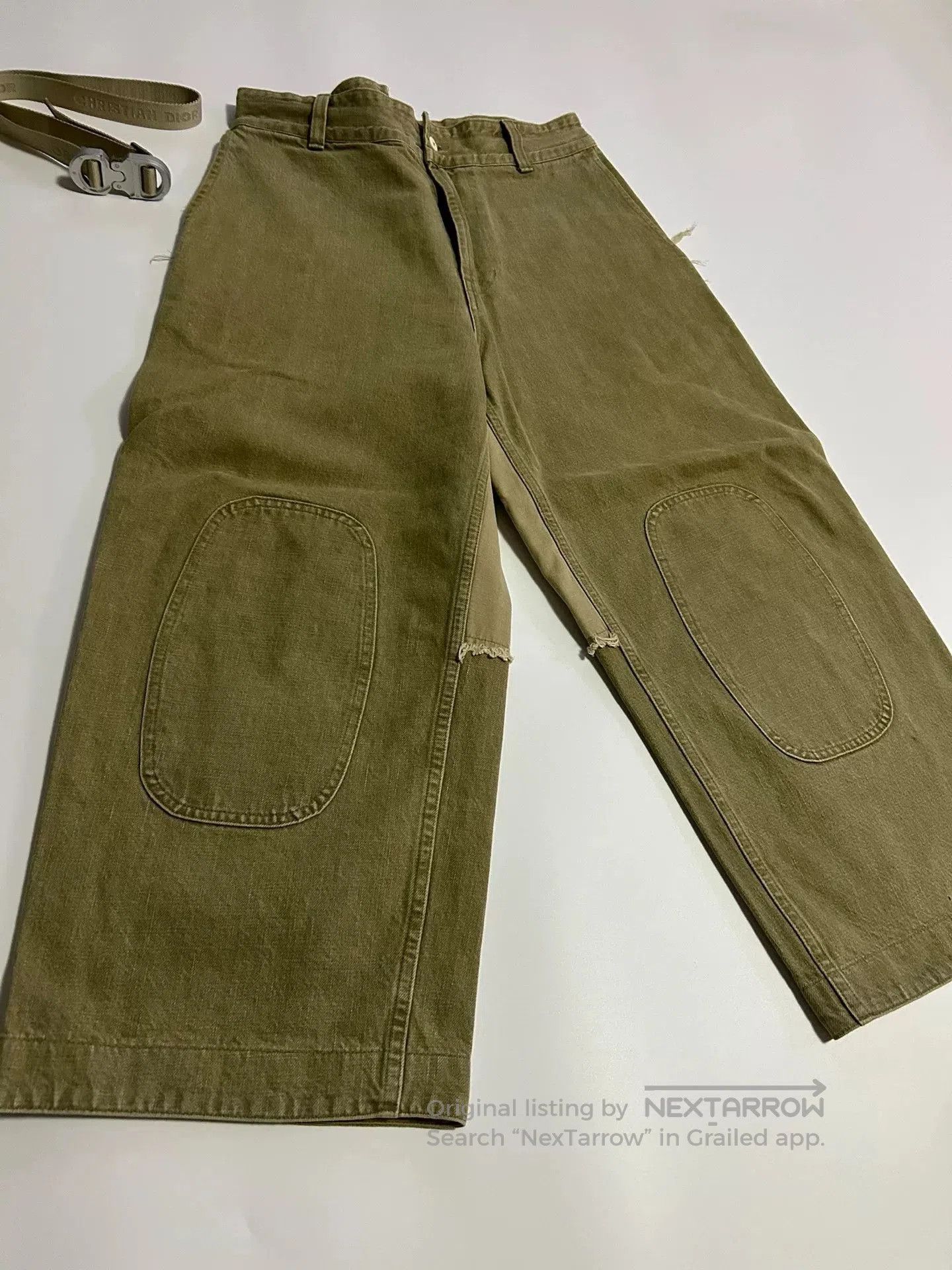 Porter Classic olive green relaxed fit denim pants. Size US 28 / EU 44 - 6 Thumbnail