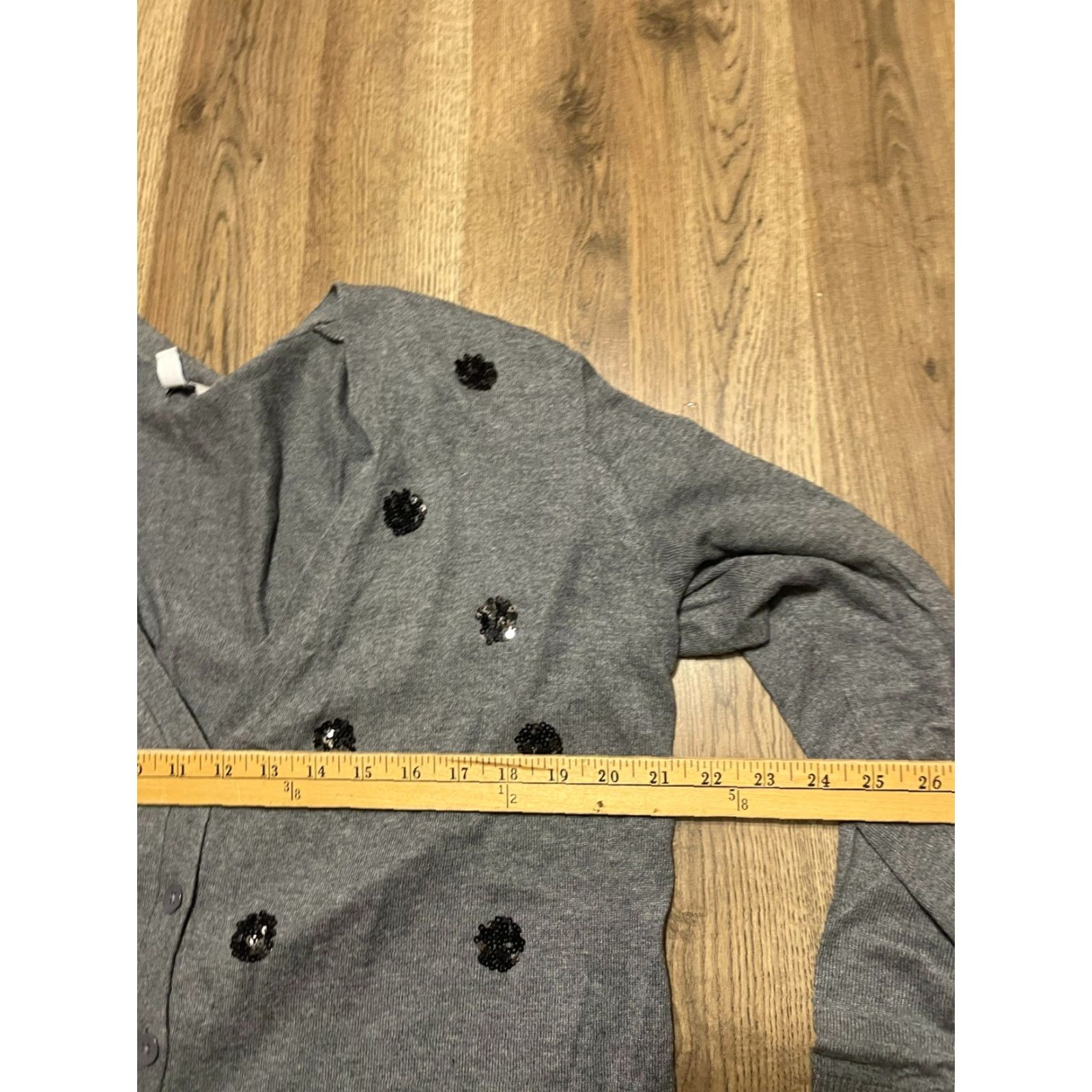 Old Navy Old Navy Cardigan Sweater, Women's XL, Gray, V-neck, Sequin, Casual Wear, Regular Fit, Long Sleeve, Fall Spring Summer, Womens Size XL / US 12-14 / IT 48-50 - 5 Thumbnail