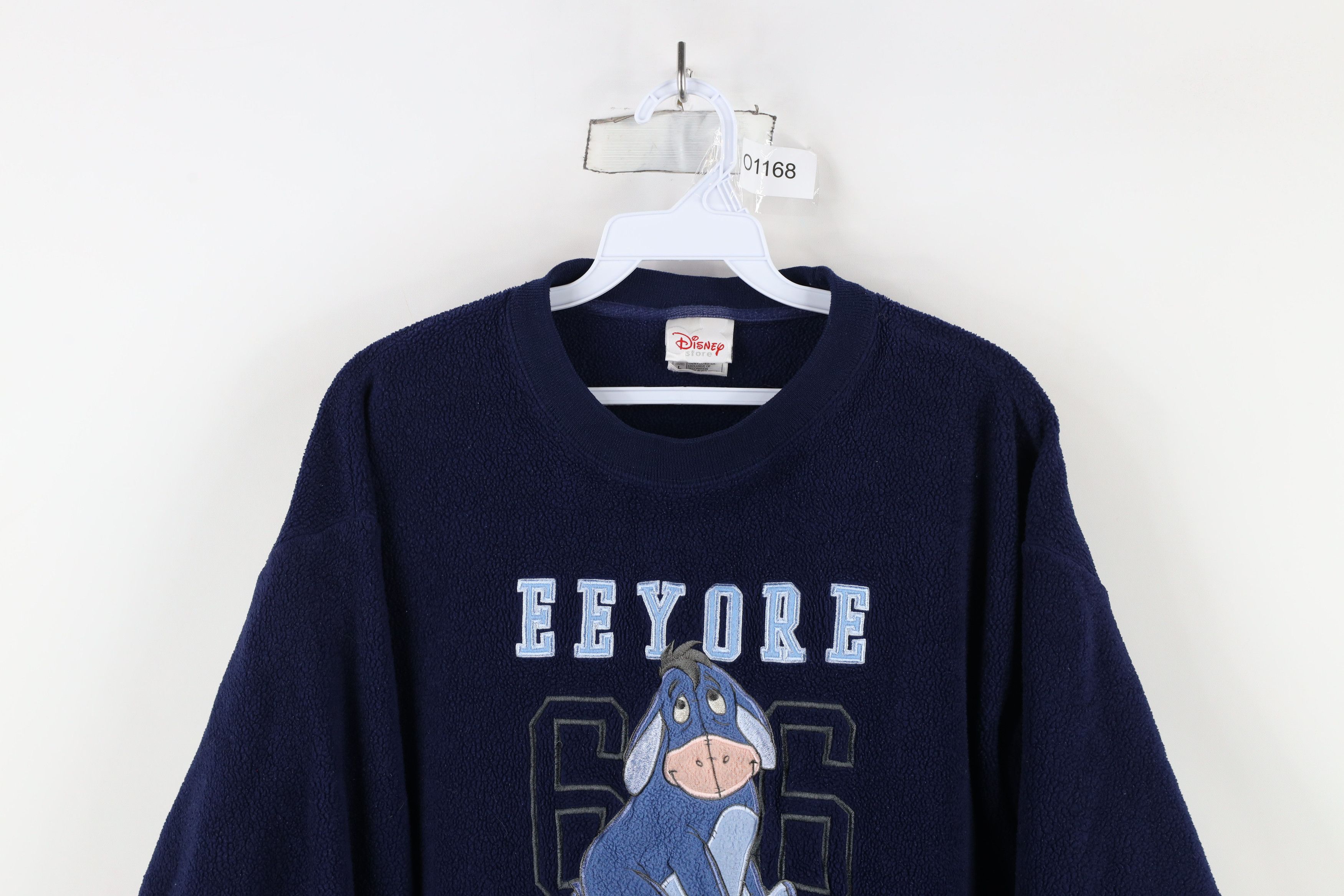 Disney × Vintage Vintage 90s Disney Winnie the Pooh Fleece Sweatshirt Blue Size L / US 10 / IT 46 - 2 Thumbnail