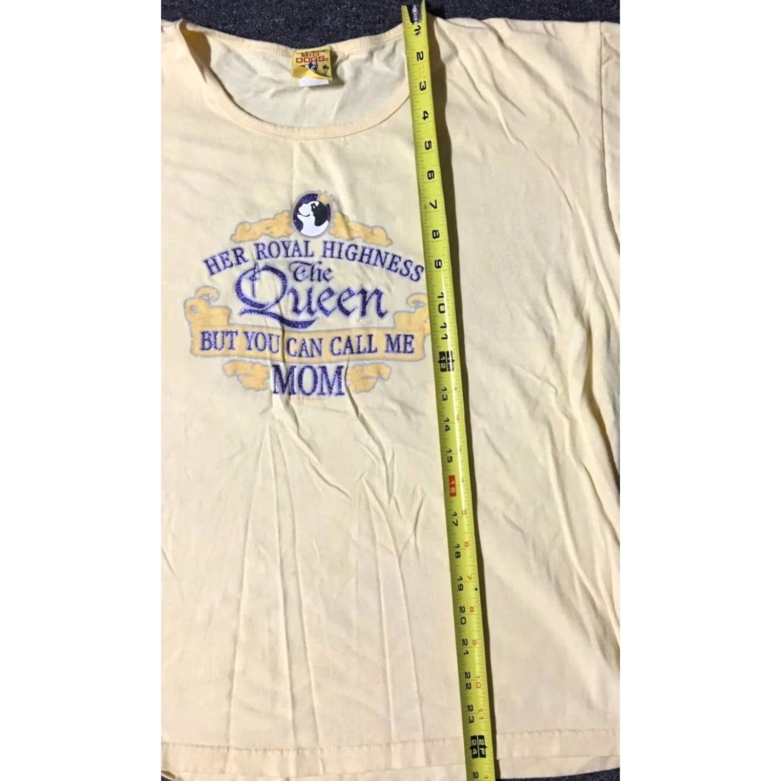 Big Dogs VINTAGE Big Dogs Your Royal Highness Mom Shirt L Yellow USA 90s Princess Joke Womens Shirt Size L / US 10 / IT 46 - 5 Thumbnail