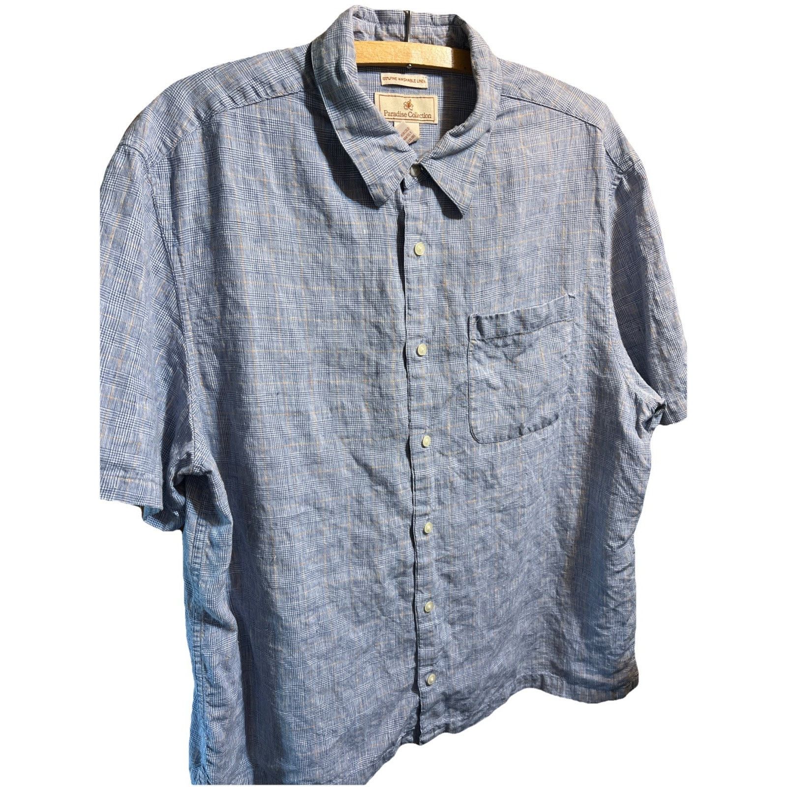 Other paradise collection men’s XL Linen SS Button Up Shirt Blue Size US XL / EU 56 / 4 - 1 Thumbnail