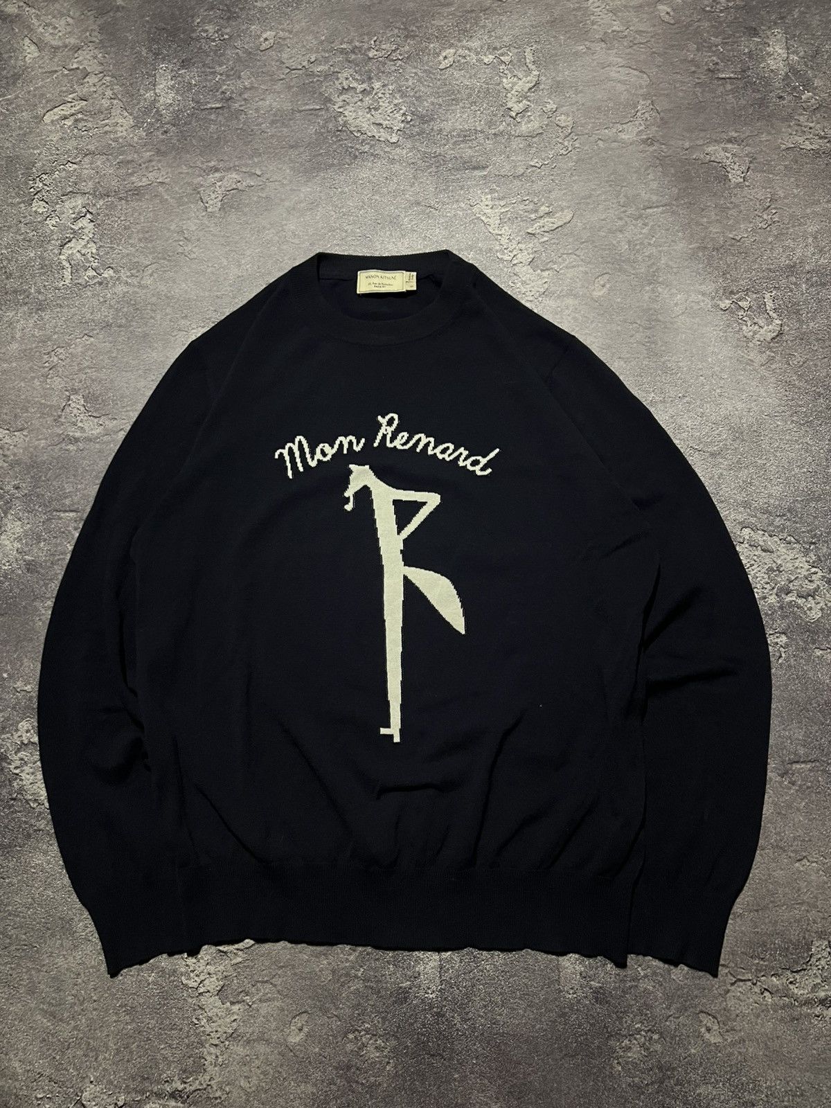 Maison Kitsune Maison Kitsune Vintage Knit Logo Sweater Streetwear Size US L / EU 52-54 / 3 - 1 Thumbnail