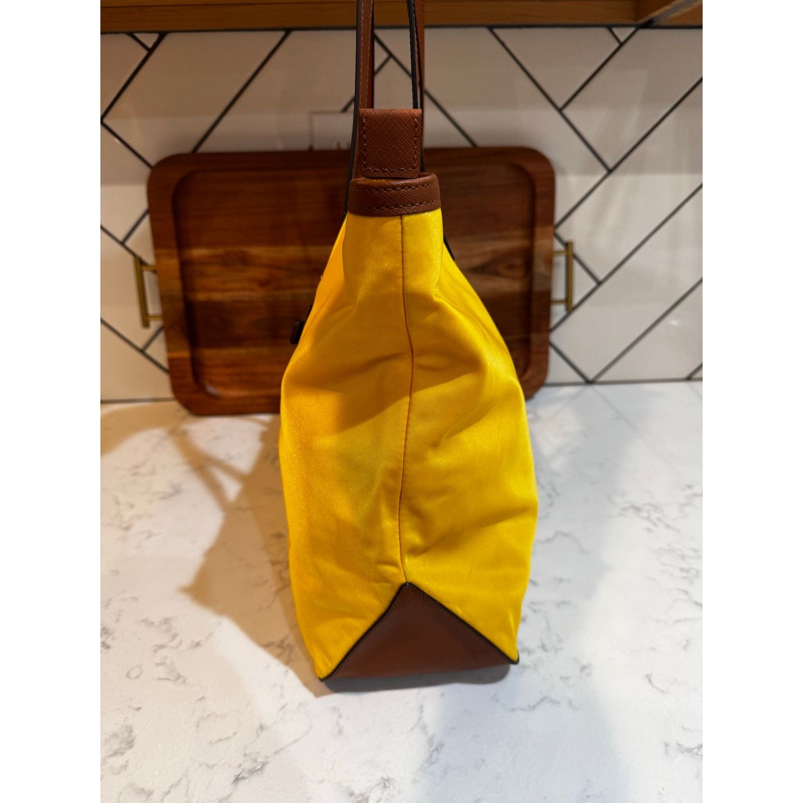 Michael Kors Michael Kors bright yellow Kempton nylon tote leather straps Size ONE SIZE - 4 Thumbnail