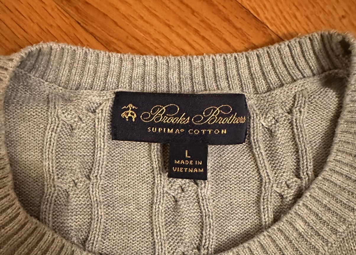 Brooks Brothers Brooks Brothers Supima Cotton Cableknit Sweater Size US L / EU 52-54 / 3 - 4 Thumbnail