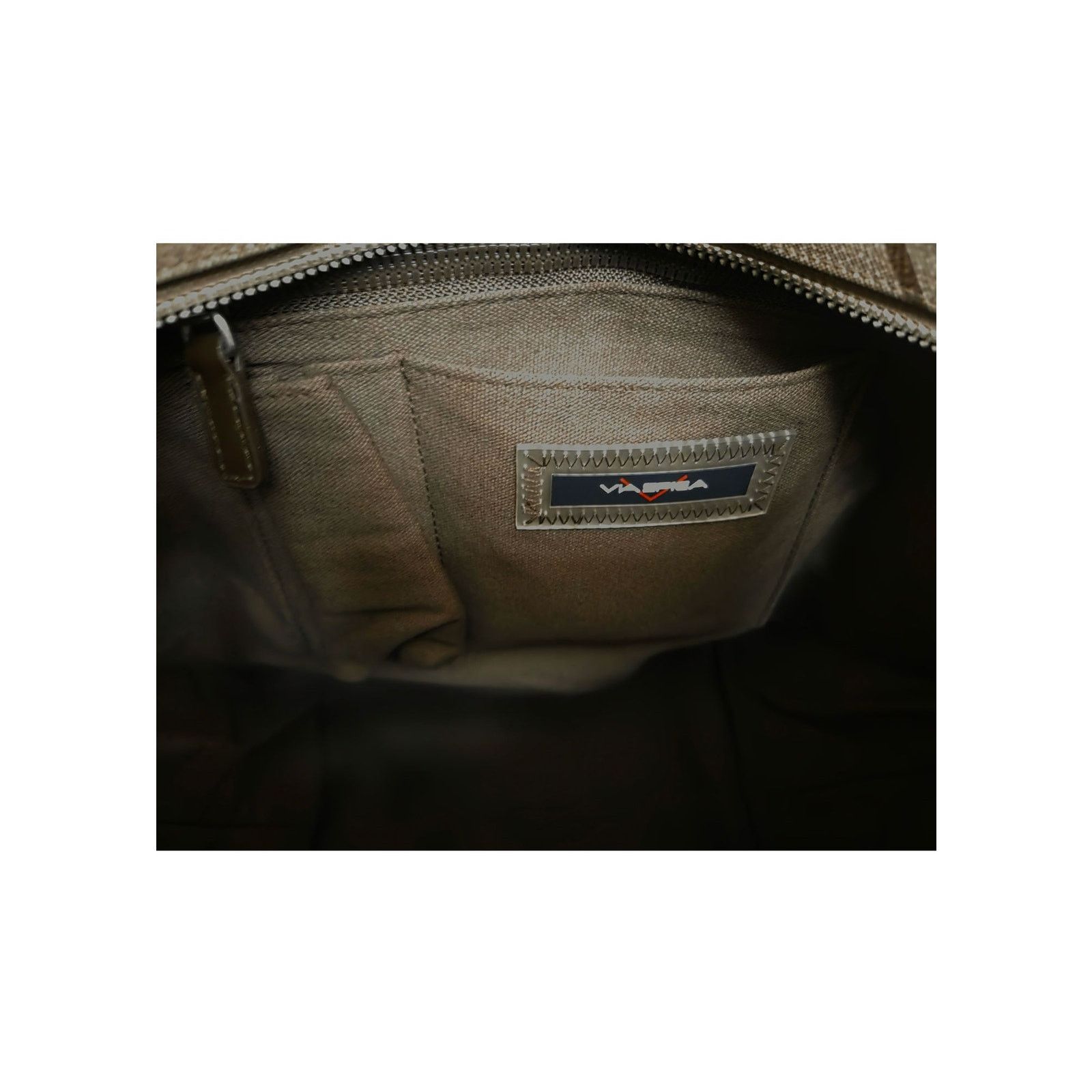 Nordstrom Via Spiga Taupe Logo Shoulder Bag w/ Patent Straps Size ONE SIZE - 3 Thumbnail