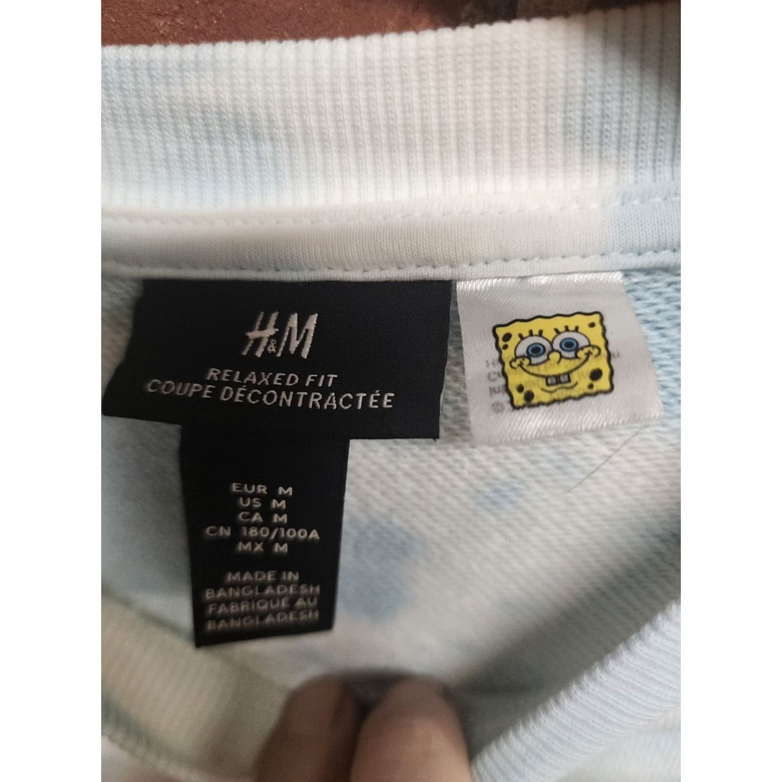 H&M H&M SpongeBob SquarePants Sweatshirt M Hot Rod Motorcycle Blue Sky White Tie Dye Size US M / EU 48-50 / 2 - 5 Thumbnail