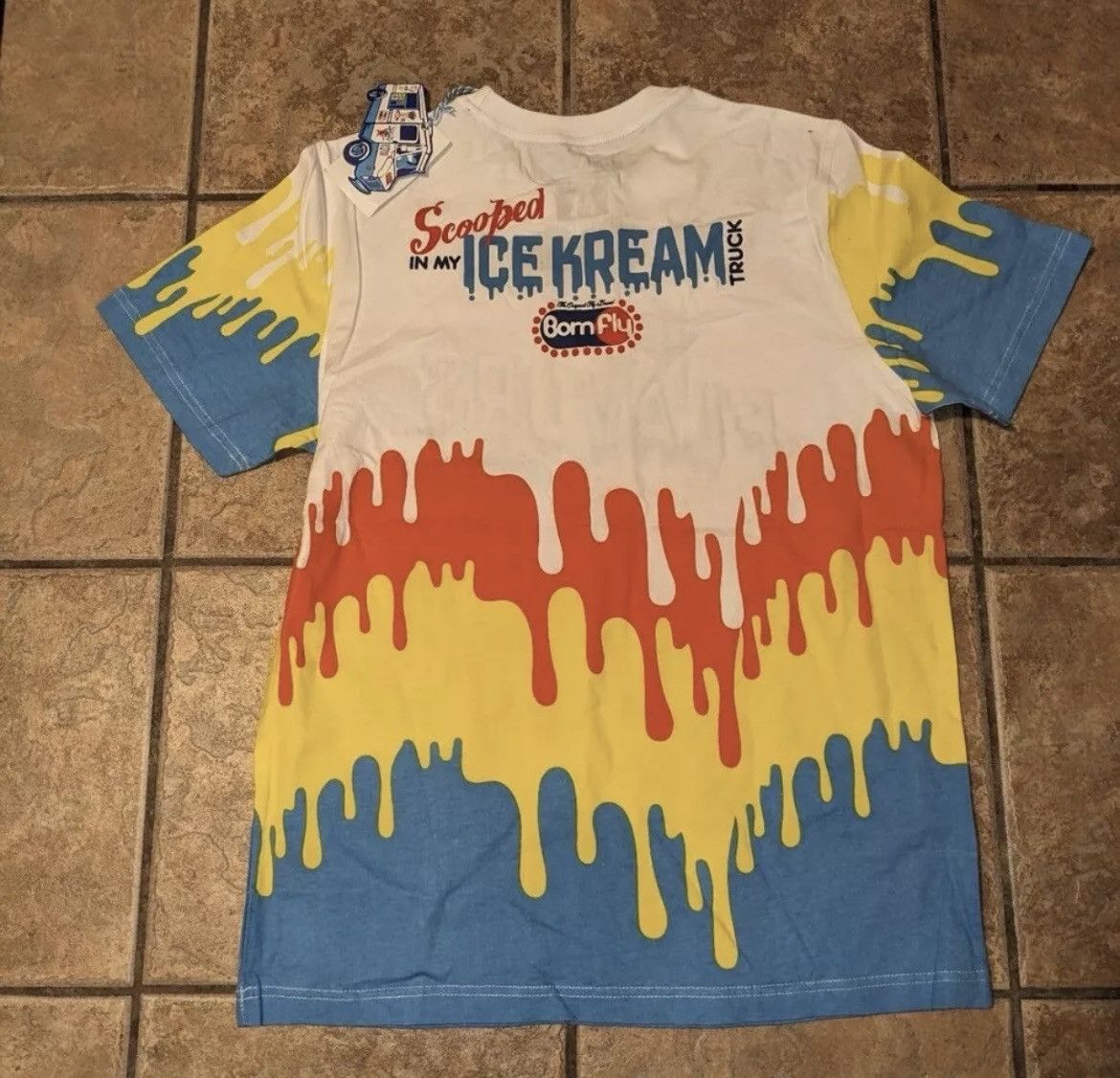 Born Fly × Designer Bornfly Ice Ceam T-shirt *RARE* Size US M / EU 48-50 / 2 - 2 Thumbnail