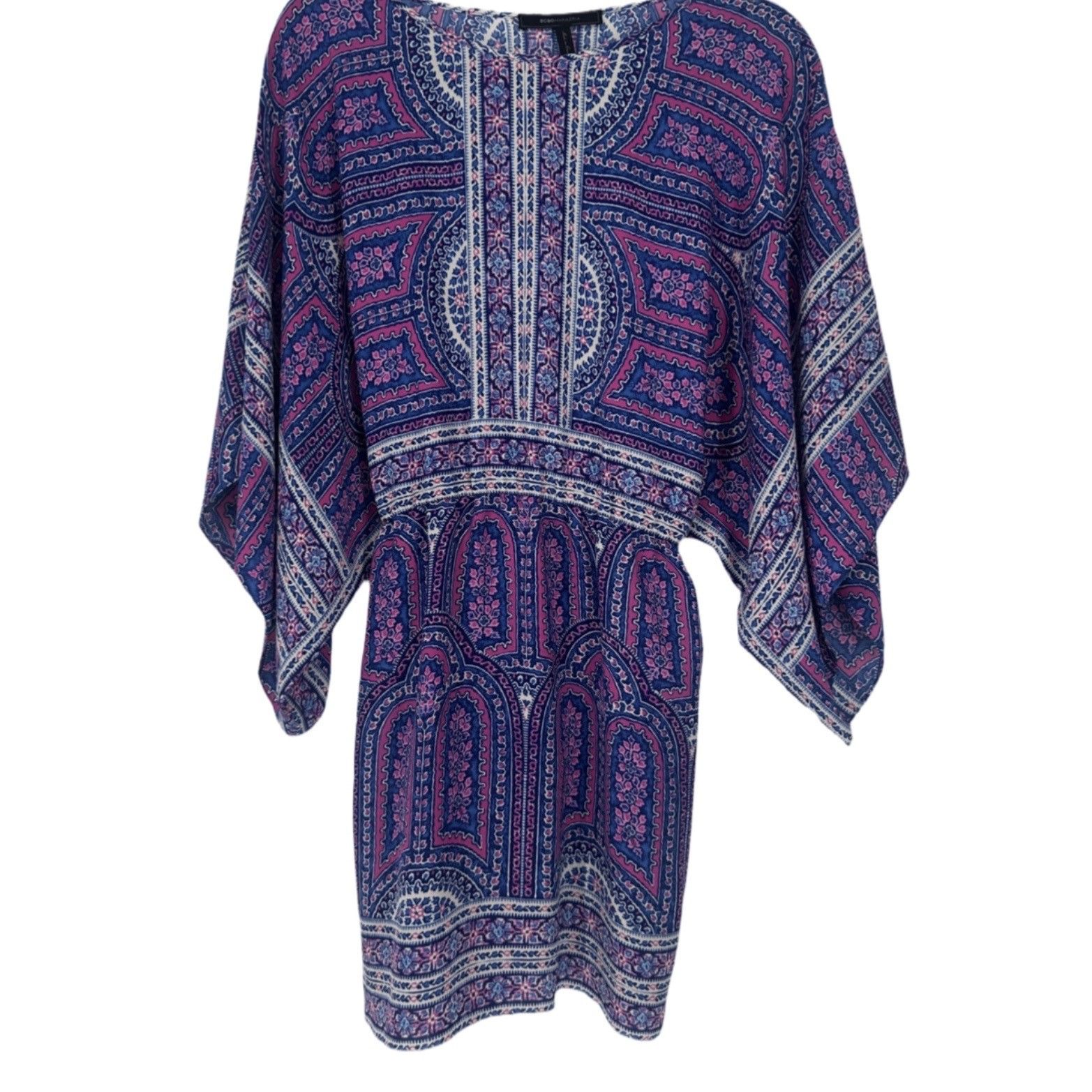 Bcbgmaxazria BCBGMaxAzria Bohemian Tunic Dress Kimono Sleeves Navy Blue, Size S / US 4 / IT 40 - 3 Thumbnail