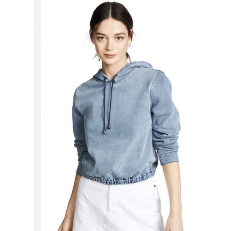 Frame Frame Women's Denim Cropped Hoodie Size S Size S / US 4 / IT 40 - 7 Thumbnail