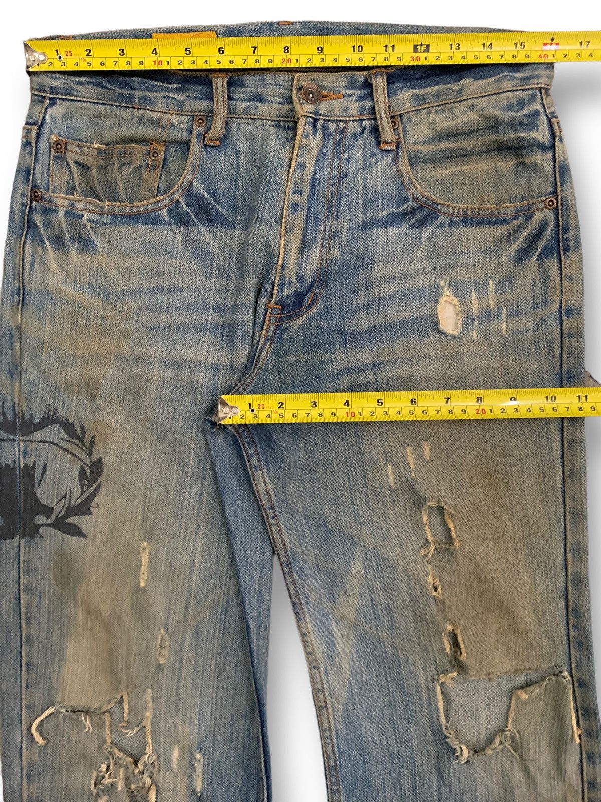 Ed Hardy Vintage Japanese Brand Mud Wash Distressed Grunge Jeans Size US 32 / EU 48 - 18 Thumbnail