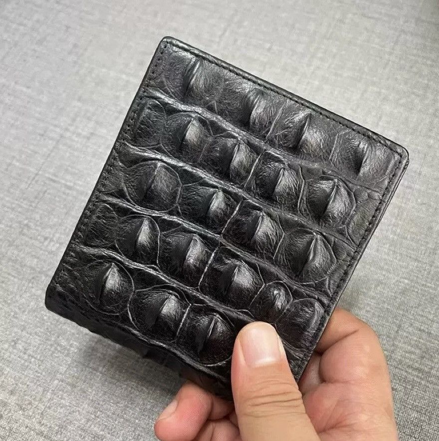 Japanese Brand Crocodile embossed print black leather wallet Size ONE SIZE - 2 Thumbnail