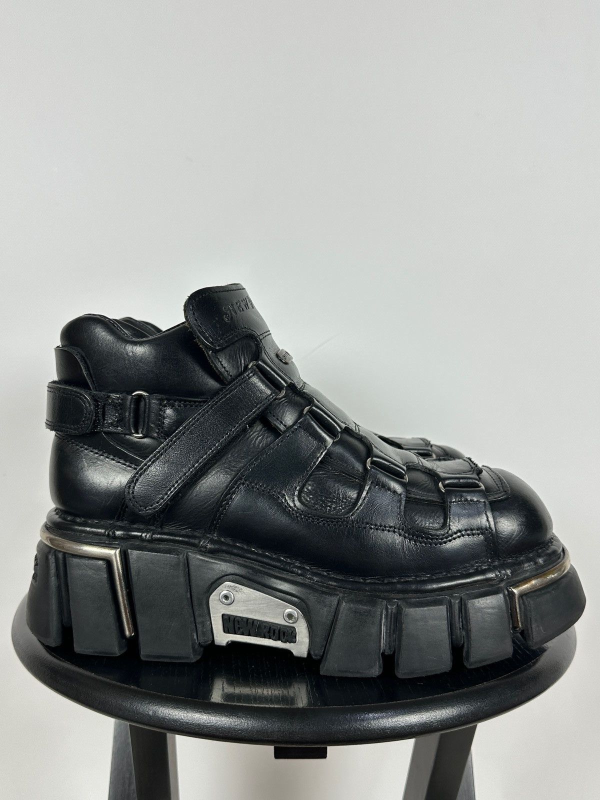 New Rock Vintage New Rock M.283 Terminator E-14 Black Leather Boots Size US 9 / EU 42 - 3 Thumbnail