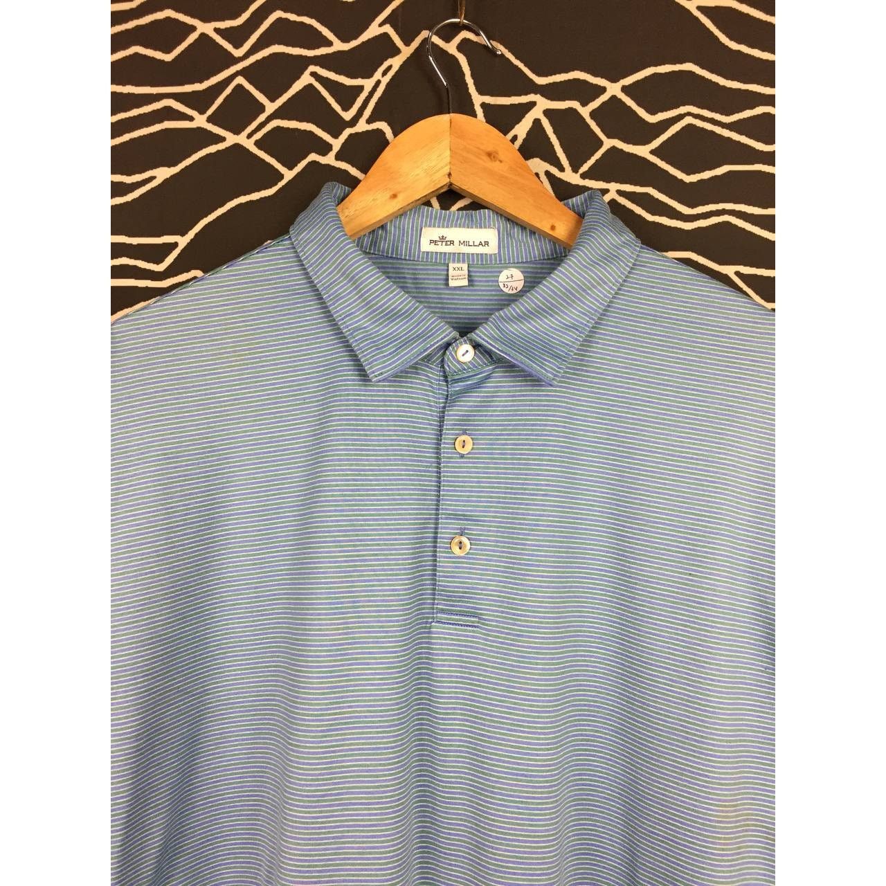 Peter Millar × Vintage Peter Millar Crown Golf Performance Striped Polo Tee Size US XXL / EU 58 / 5 - 3 Thumbnail