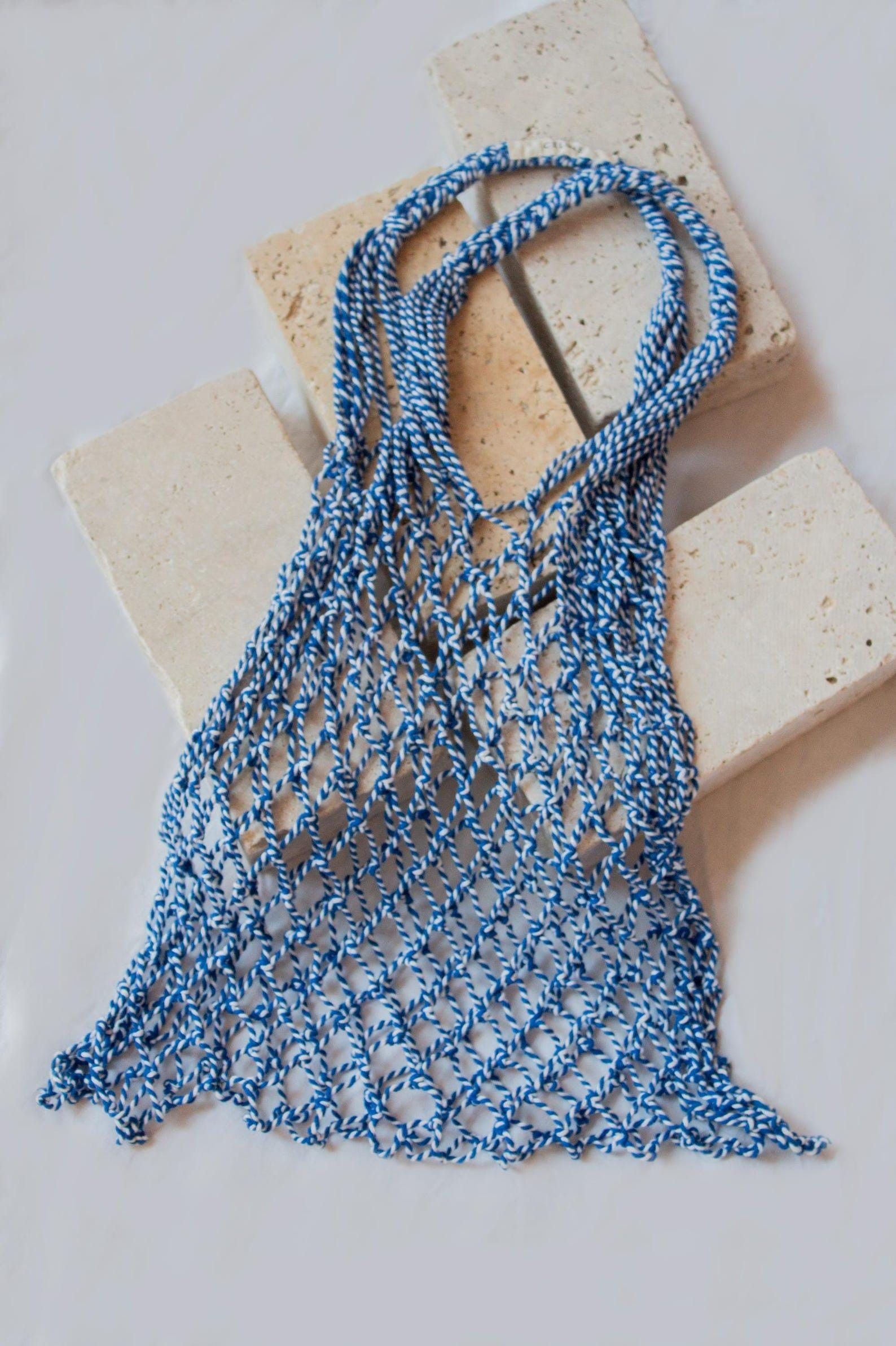 Celine Céline Woven Cotton Fishnet Bag Boho Shoulder Bag Size ONE SIZE - 2 Thumbnail