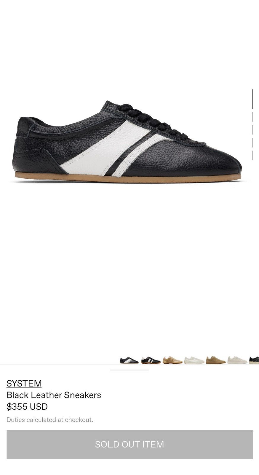 System System Black Leather Sneakers Size US 8 / EU 41 - 1 Thumbnail