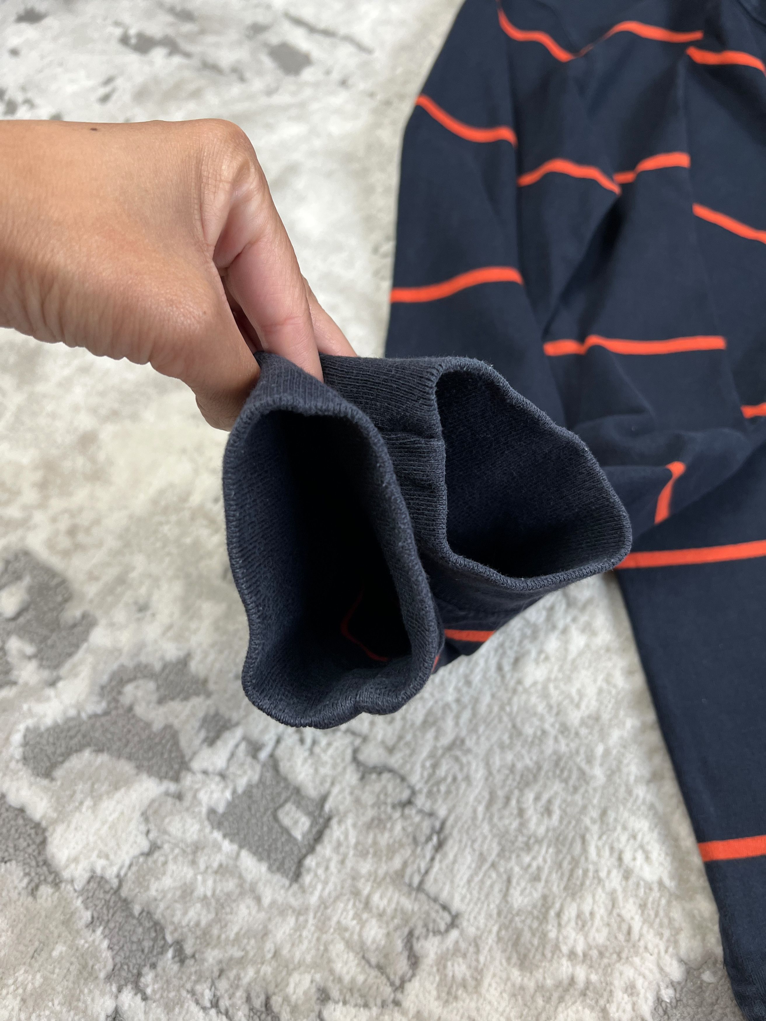 Chaps Chaps 1/4 Zip Orange Stripe Rugby Pullover Sweatshirt L Size US L / EU 52-54 / 3 - 6 Thumbnail