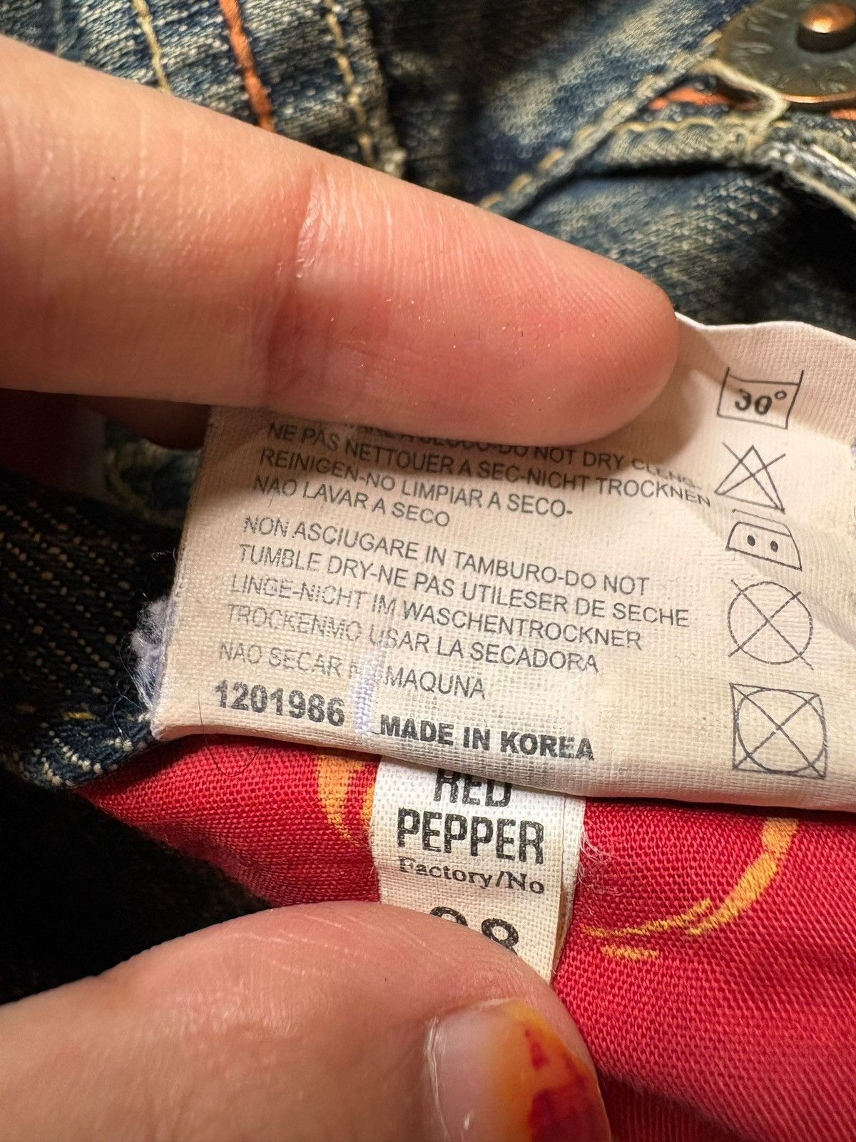 Hysteric Glamour Vintage Red Pepper Rusty Mud Wash Distress Baggy Jeans Size US 34 / EU 50 - 11 Thumbnail