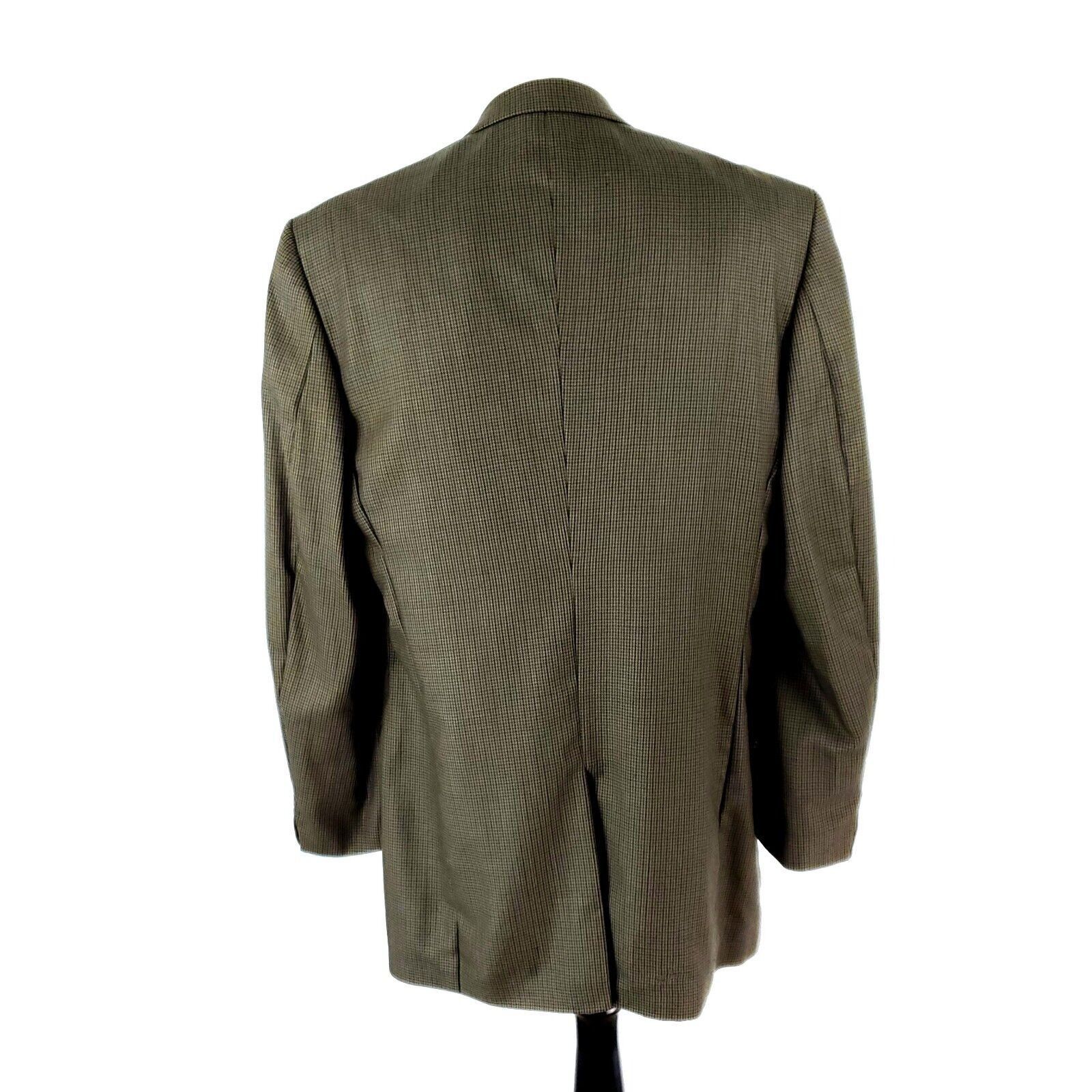 Nautica Nautica Wool 3 Button Blazer 42L Dark Beige Houndstooth Wind Size 42L - 5 Thumbnail