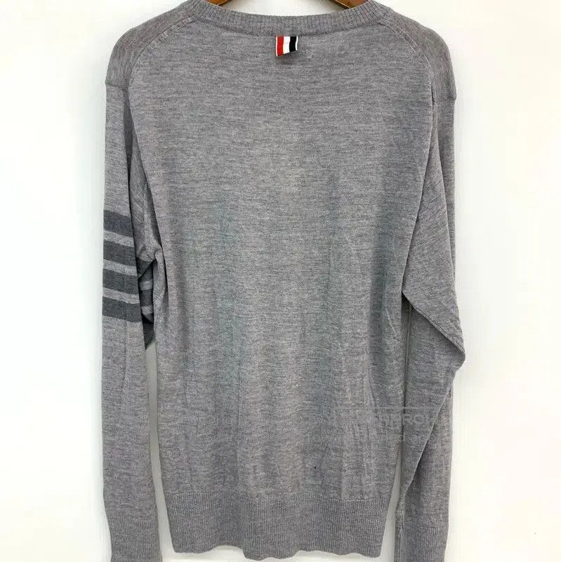 Thom Browne Thom Browne Gray Long Sleeve Pullover Sweater . Size US L / EU 52-54 / 3 - 3 Thumbnail