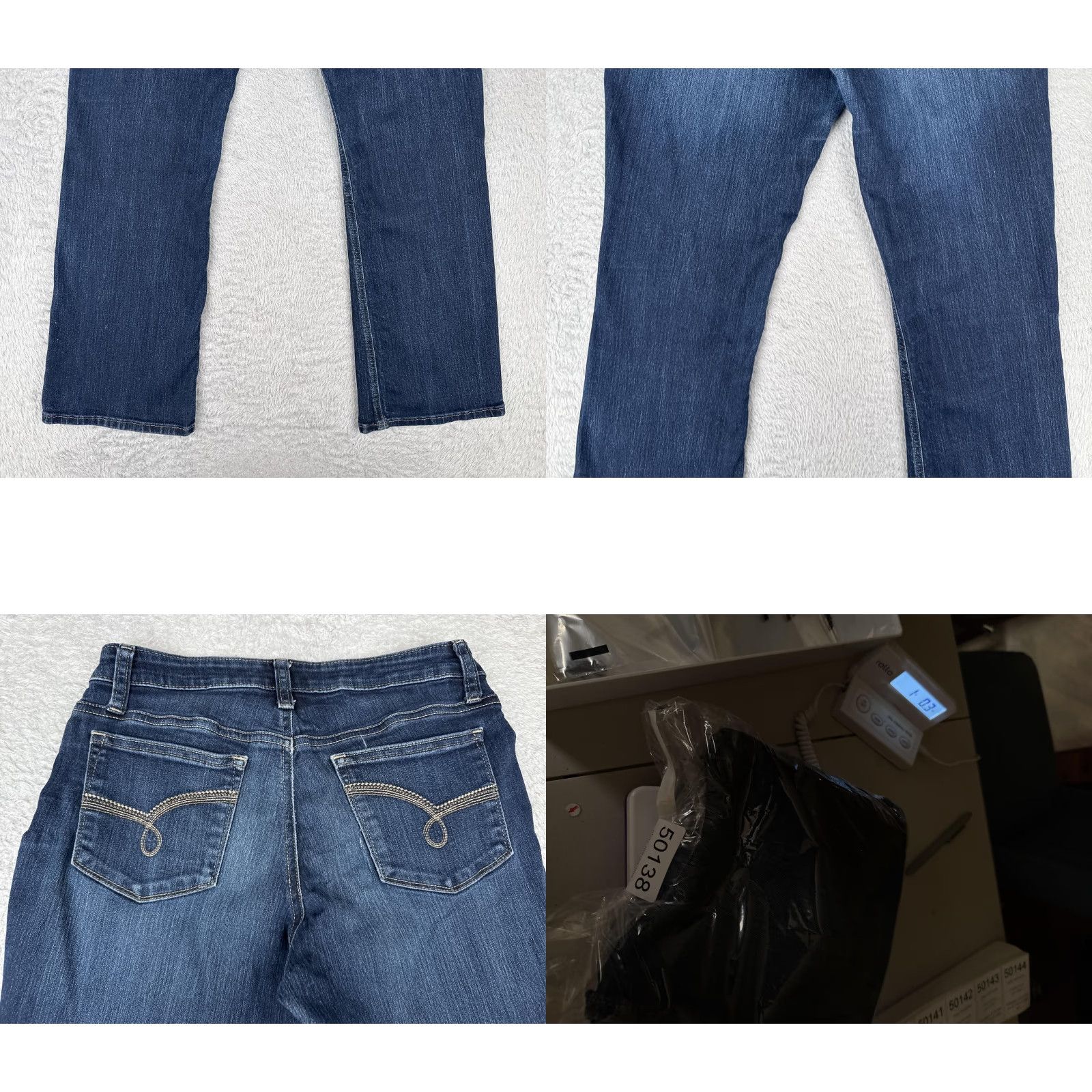 Lee Lee Riders Jeans Womens 6P Blue Dark Wash Midrise Bootcut Stretch Denim Petite Size 28" / US 6 / IT 42 - 10 Thumbnail