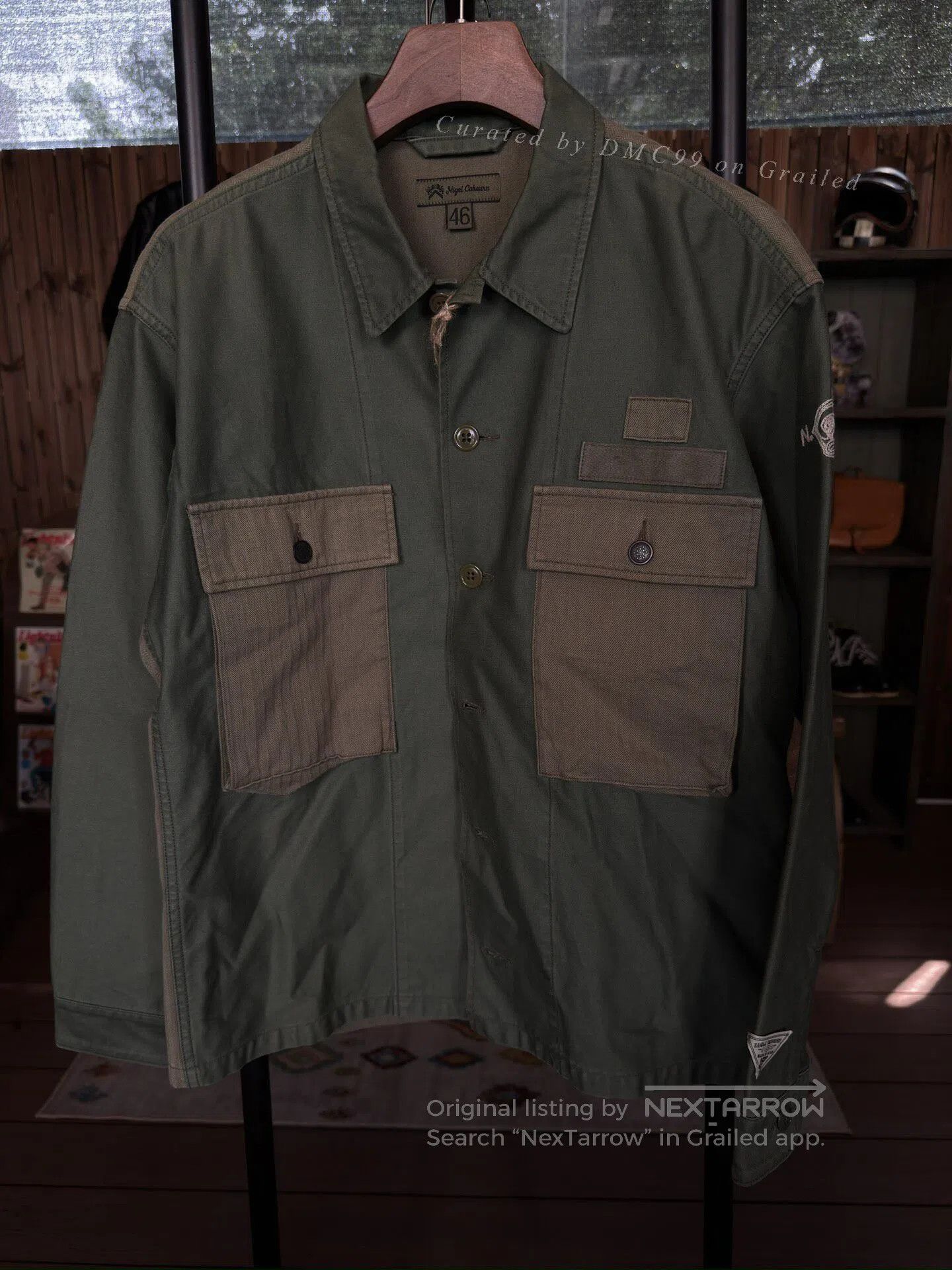 Nigel Cabourn Nigel Cabourn Military Green Cargo Shirt. Size US S / EU 44-46 / 1 - 1 Thumbnail