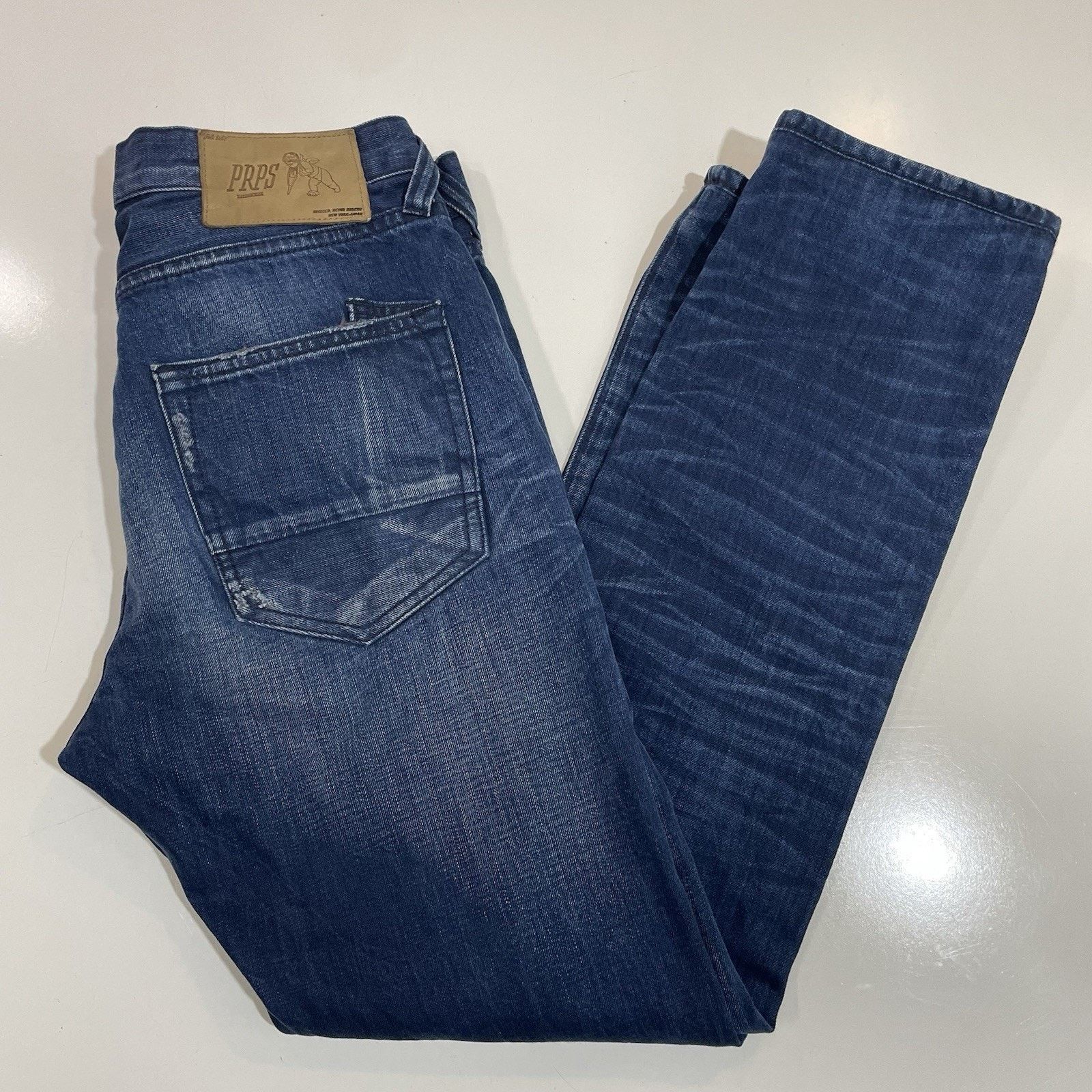 Prps PRPS Demon Jeans Mens 31 Button Fly Blue Denim Dark Wash 31 Size US 31 - 4 Thumbnail