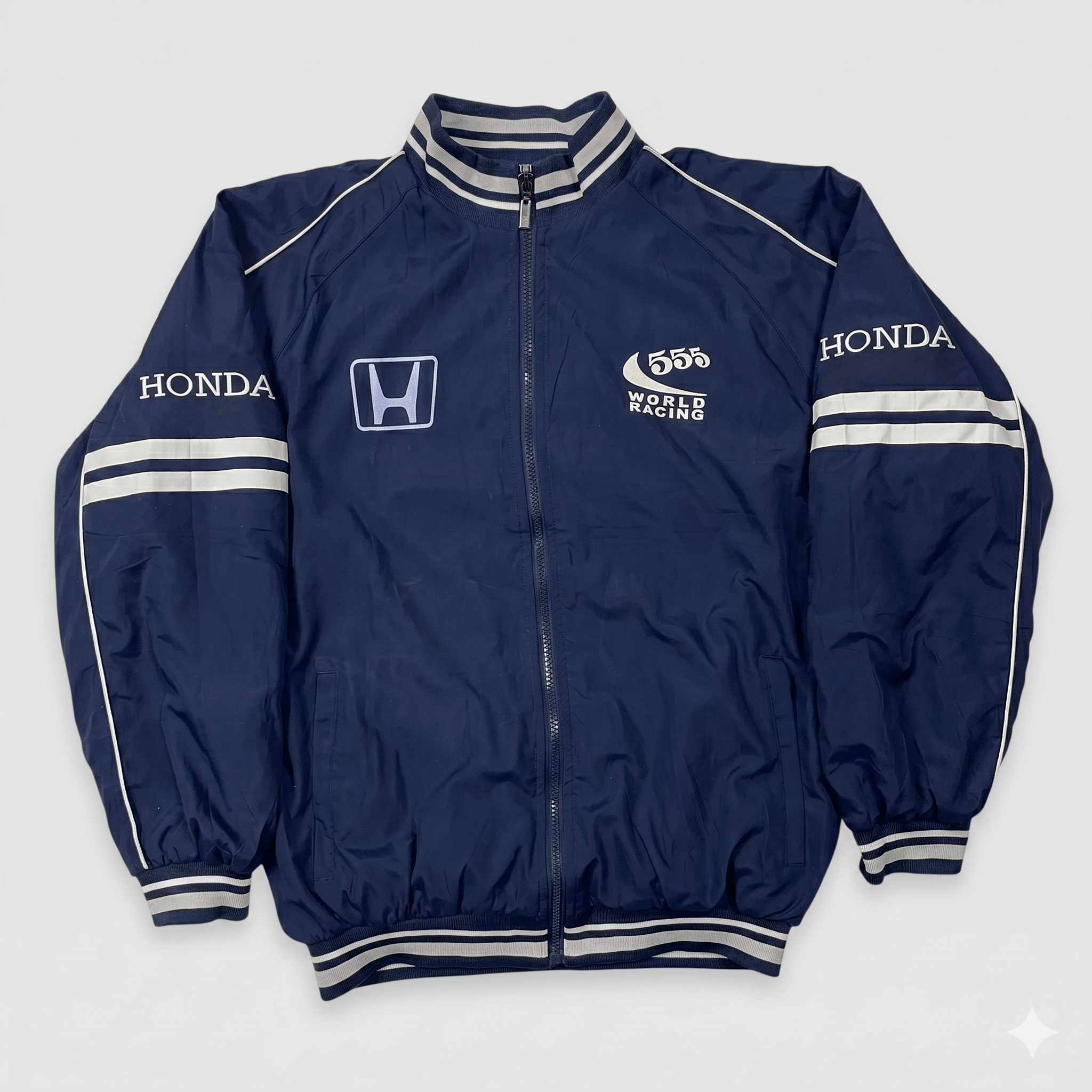 Honda Vintage Honda 555 World Racing Windbreaker Jacket Navy Blue Size US M / EU 48-50 / 2 - 1 Thumbnail