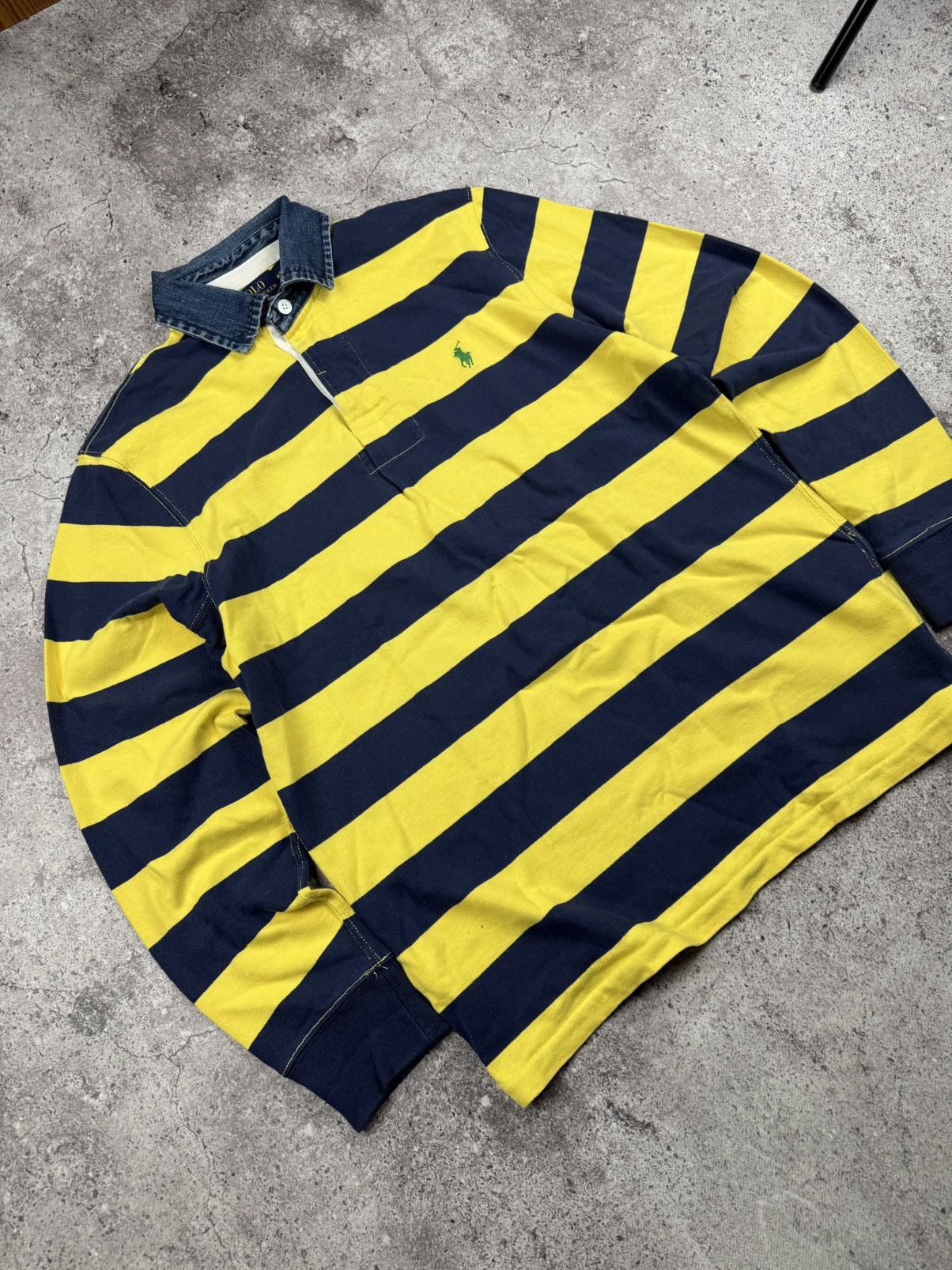 Other Polo Ralph Lauren Denim Collar Vintage Rugby Polo Shirt Size US M / EU 48-50 / 2 - 2 Thumbnail