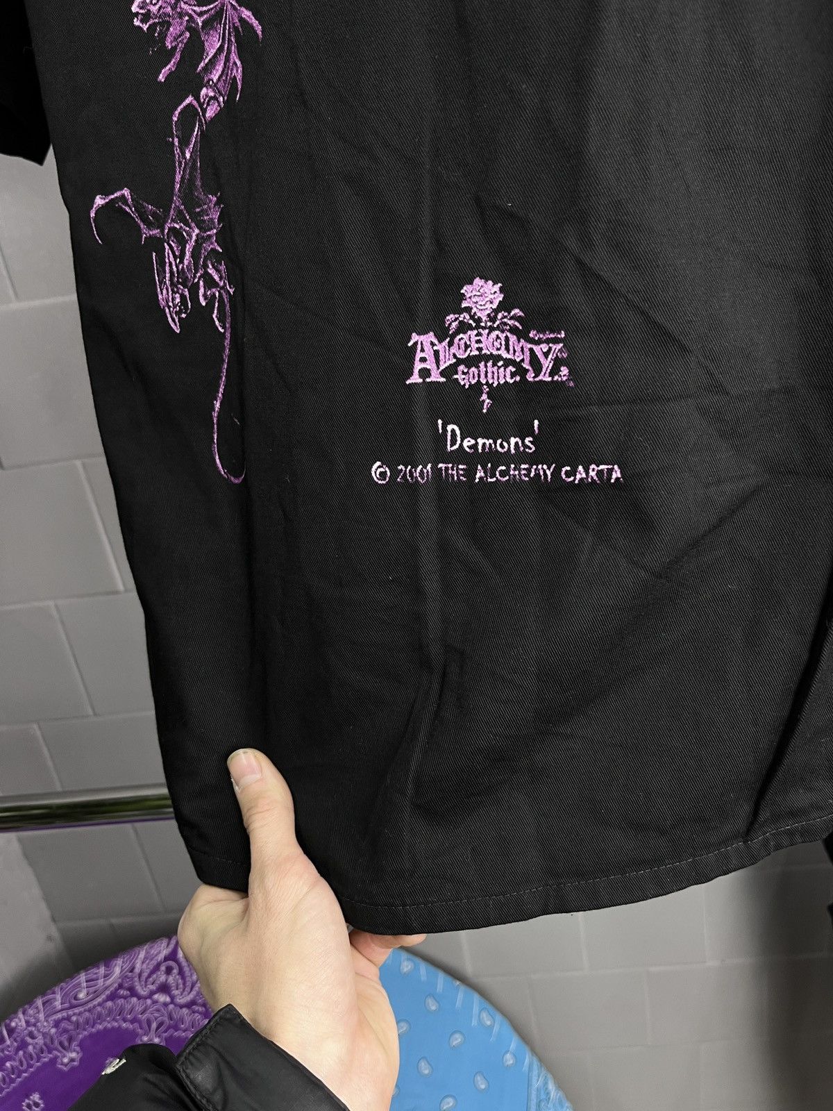 Vintage 2001 ALCHEMY GOTHIC DEMONS HEAVY SHIRT WITH 3 POCKETS - 865 Size US XL / EU 56 / 4 - 5 Thumbnail