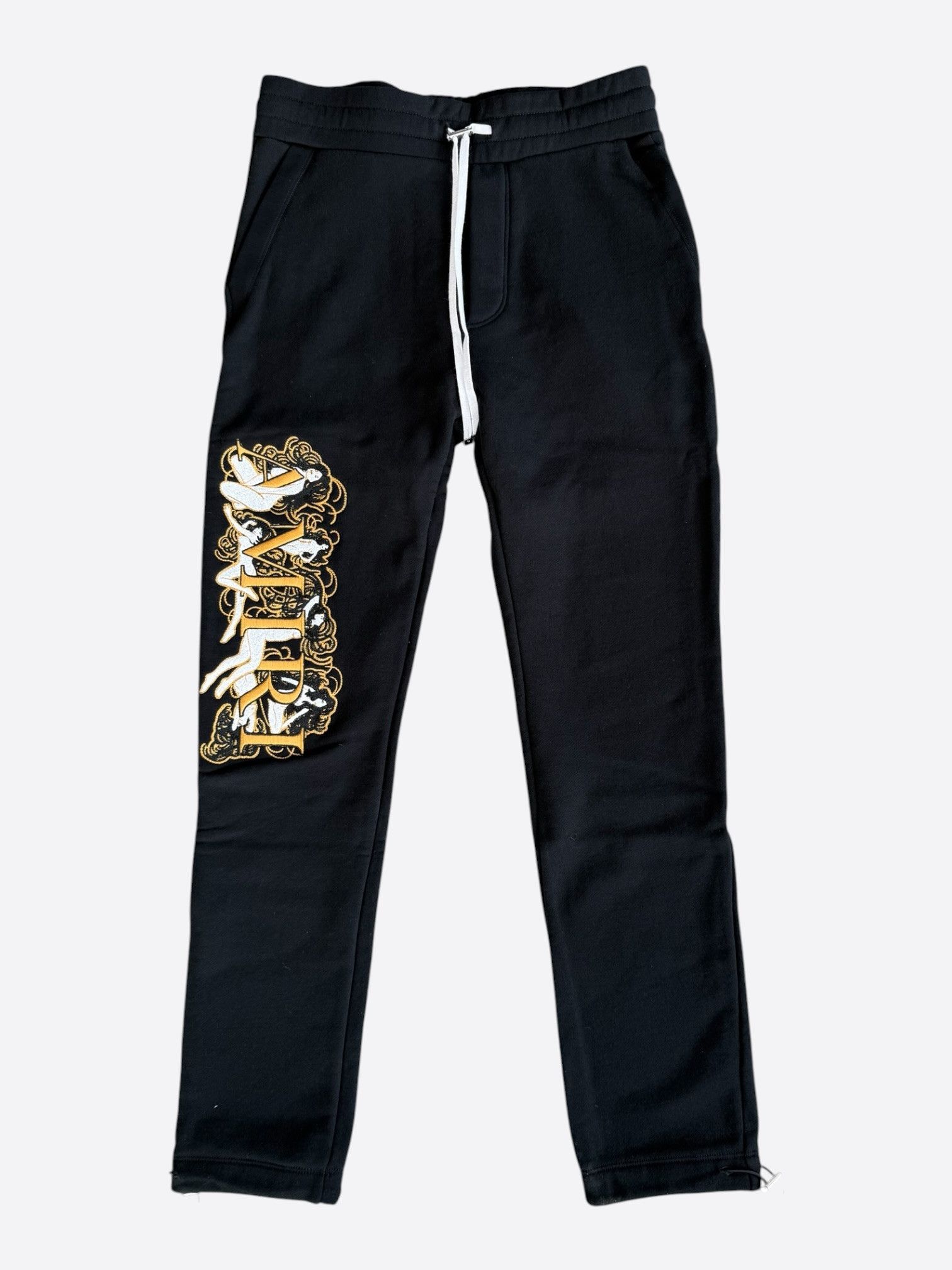 Amiri Amiri Black & Gold Naked Girl Graphic Sweatpants Size US 30 / EU 46 - 1 Thumbnail