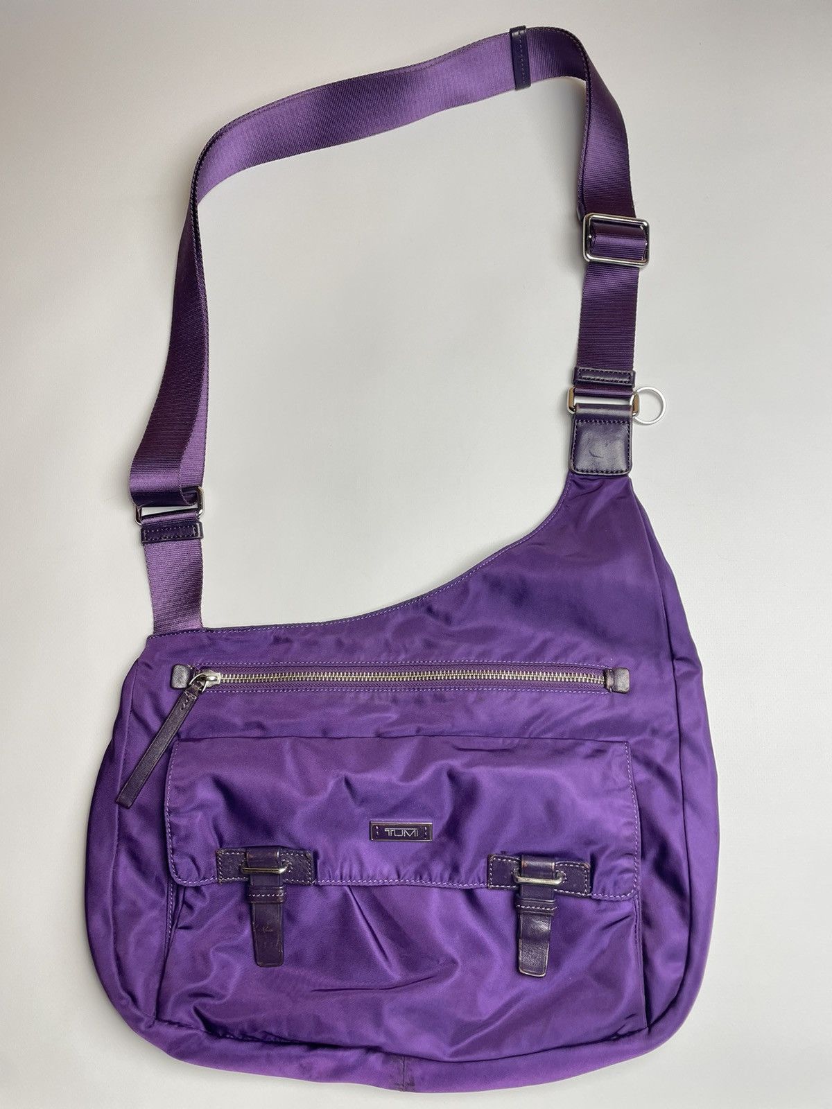 image of Y2K Purple Nylon Crossbody Messenger Bag, Men's