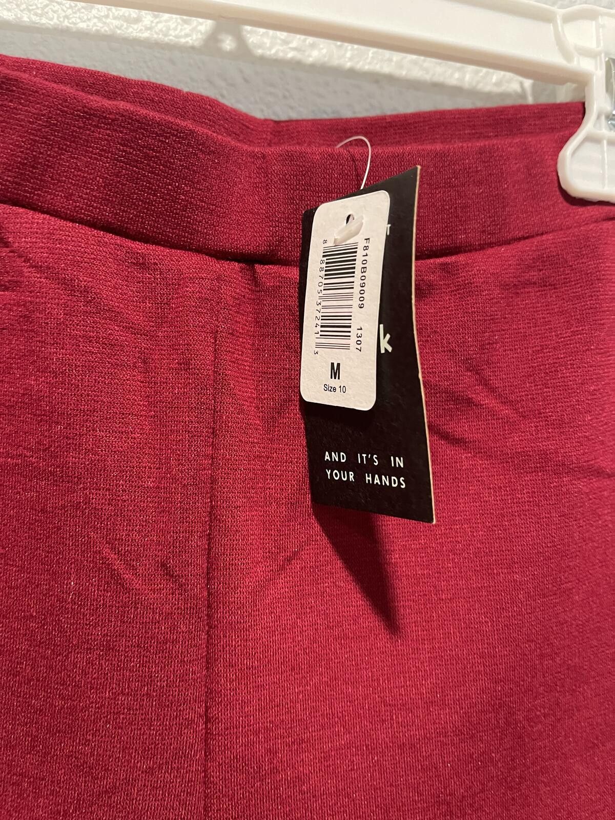 Unknown London Girls' Maroon Leggings with White Side Stripes Size M (10) Size 24" / US 00 / IT 34 - 2 Thumbnail