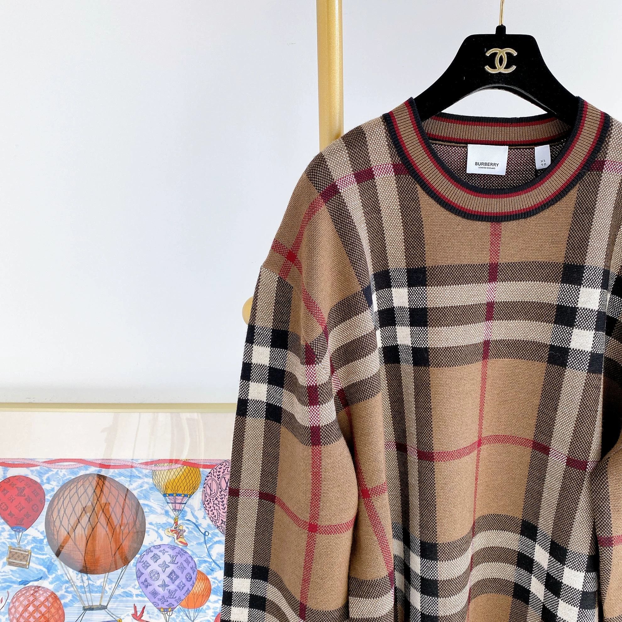 Burberry Burberry Khaki Check Knit Pullover XL Size US XL / EU 56 / 4 - 3 Thumbnail