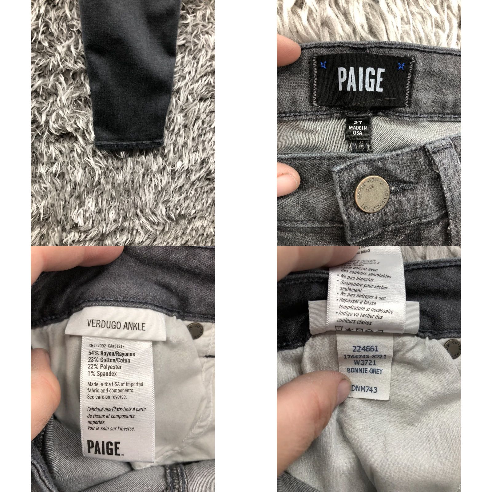 Paige Paige Verdugo Ankle Pants Womens 27 Mid Rise Dark Denim Gray Stretch 5-Pocket Jeans- Regular Rise Mens? Size 27" / US 4 / IT 40 - 8 Thumbnail