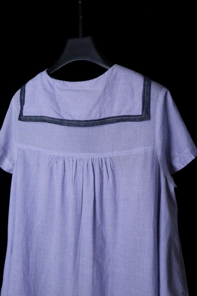 Comme des Garcons Comme Des Garcons Navy Neck Flat Cut Dress Size S / US 4 / IT 40 - 6 Thumbnail