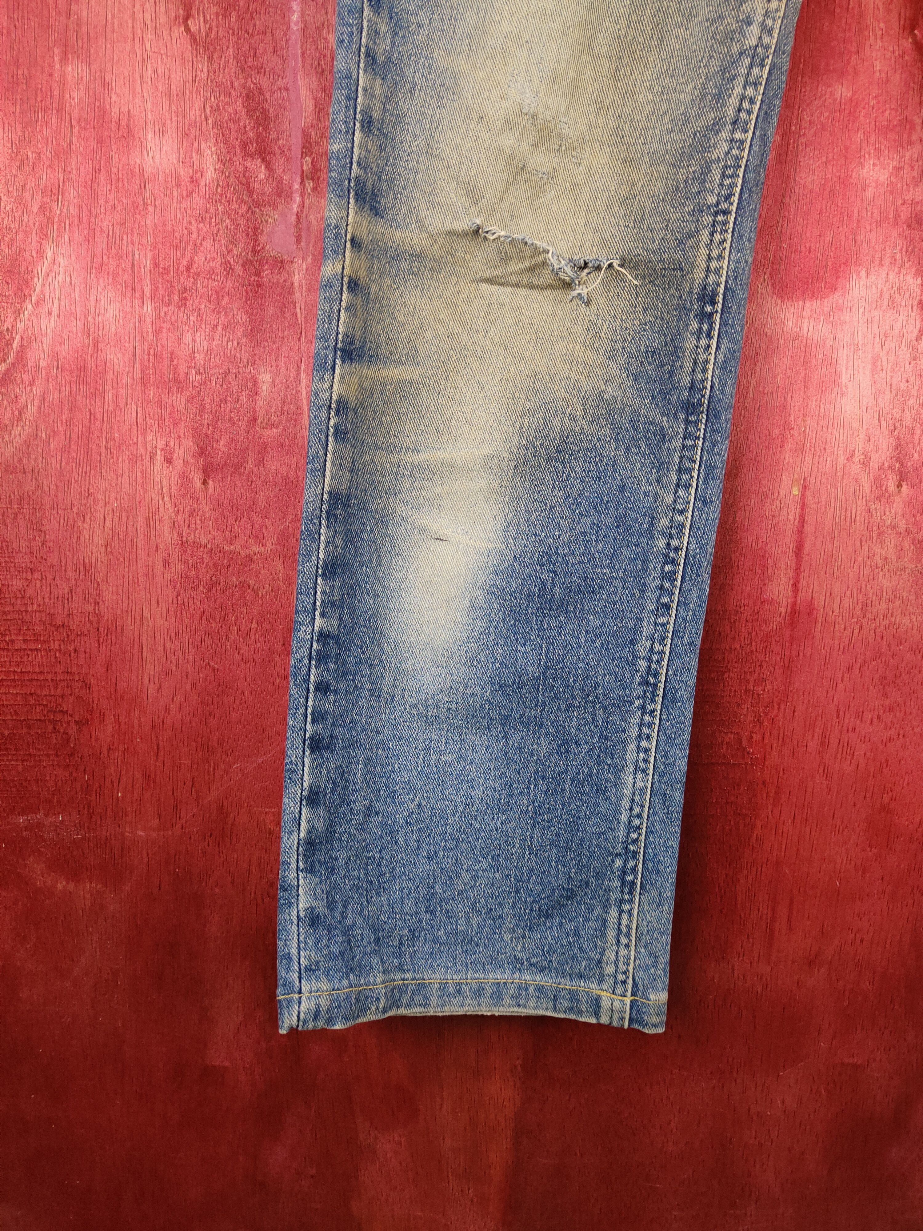 Lee Lee Blue Faded Distressed Ripped Jeans S2224 Size US 31 - 4 Thumbnail
