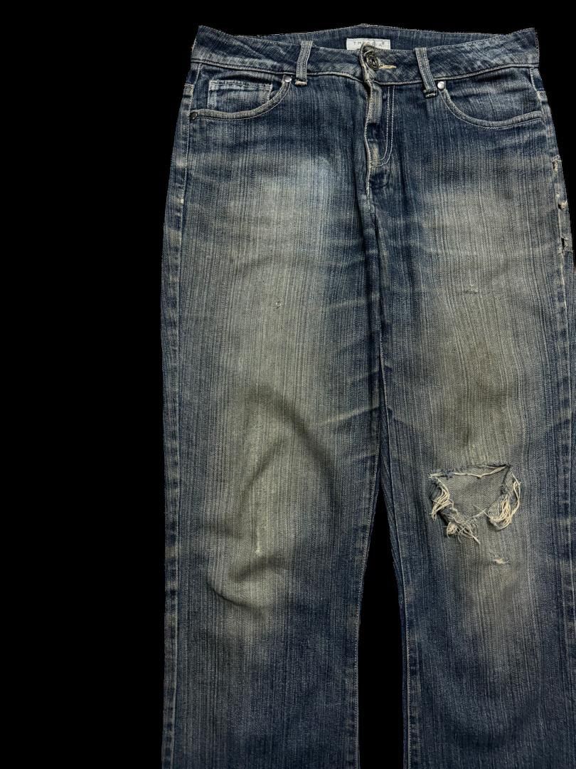 Japanese Brand INSANE 90s Japanese Theoria Bell Bottom Rusty Distress Hard Size US 30 / EU 46 - 3 Thumbnail