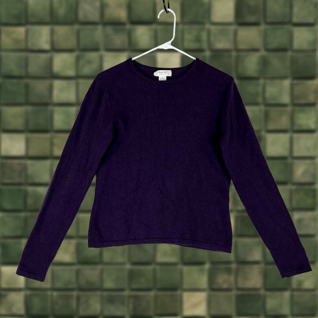 Vintage Marshall Fields 100% Cashmere Sweater Womens S Pullover Knit Purple Casual Shirt Size S / US 4 / IT 40 - 1 Thumbnail