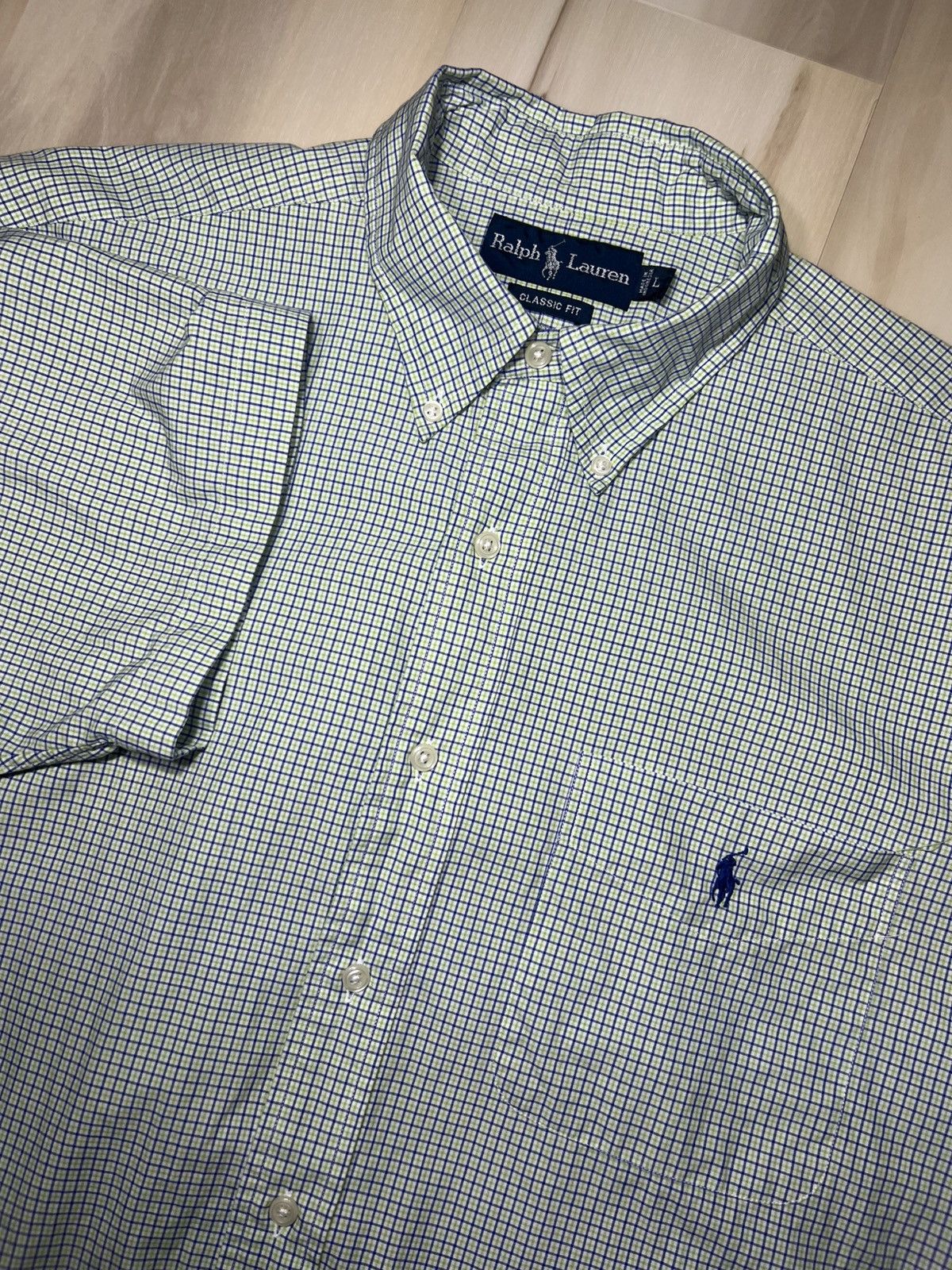 Polo Ralph Lauren Ralph Lauren Polo Men's Size L Green And Blue Grid S/S Size US L / EU 52-54 / 3 - 1 Thumbnail