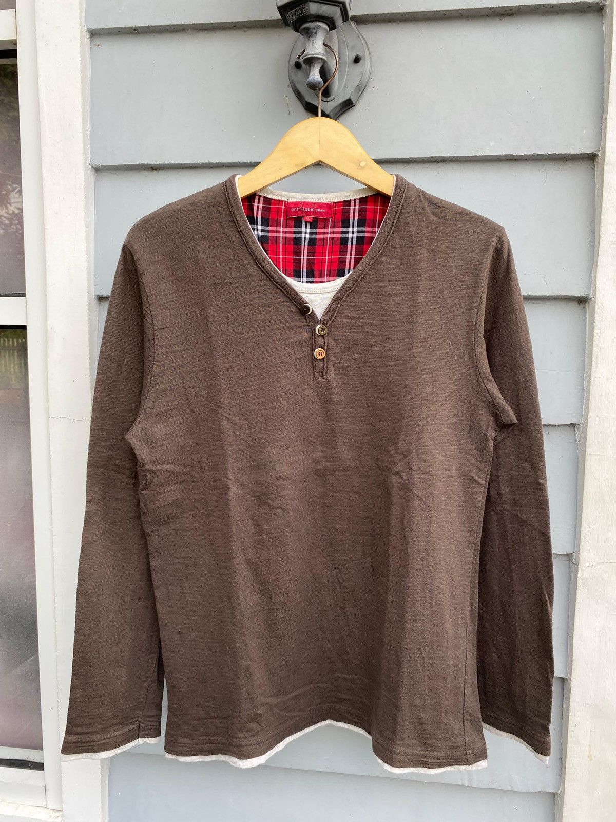 anti-label Jean Distressed Layered Grunge Plaid Inner Detail