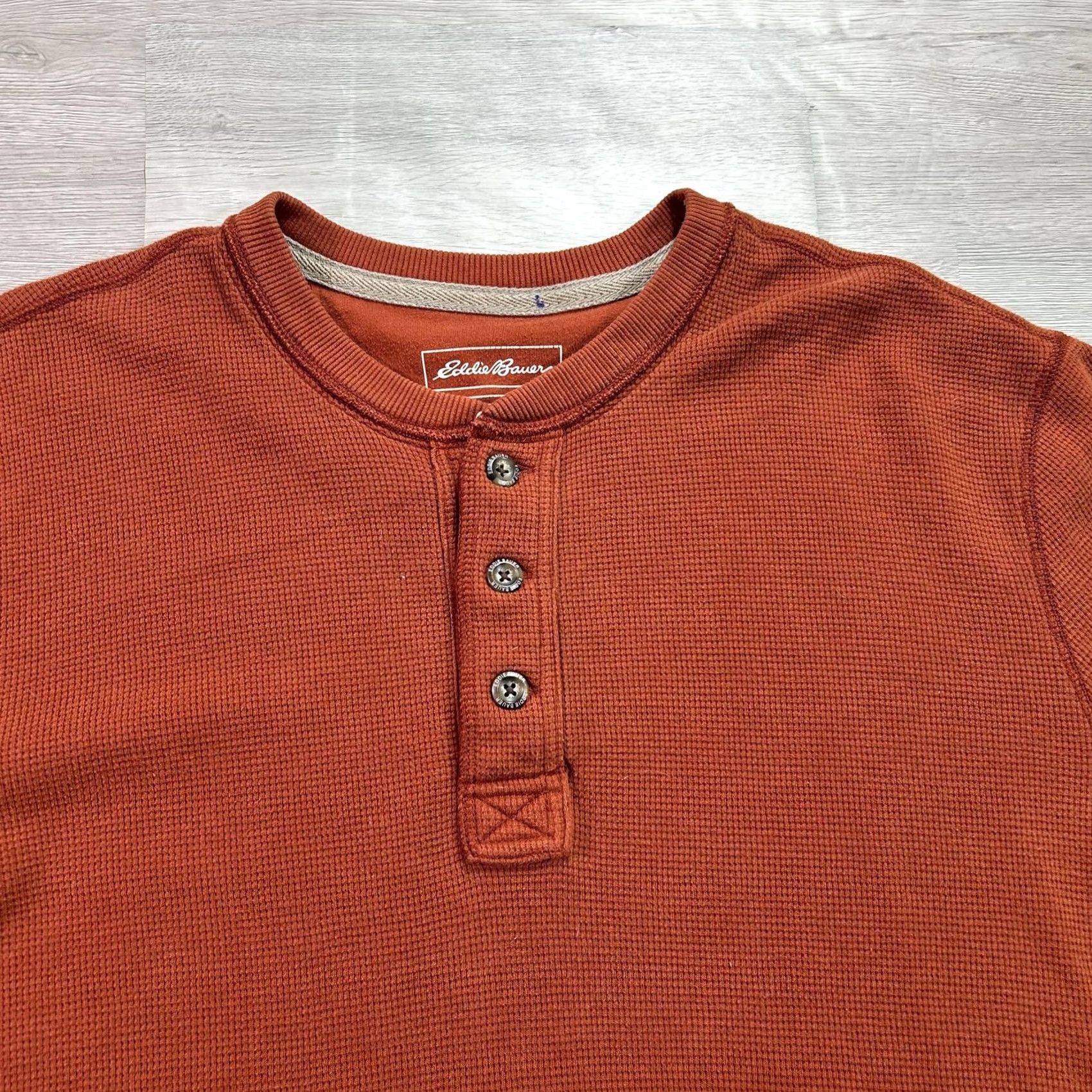 Eddie Bauer Eddie Bauer Thermal Henley Shirt Mens XL Orange Waffle Knit Tagless Long Sleeve Henley Thermal Shirt Mens XL Orange Size US XL / EU 56 / 4 - 3 Thumbnail