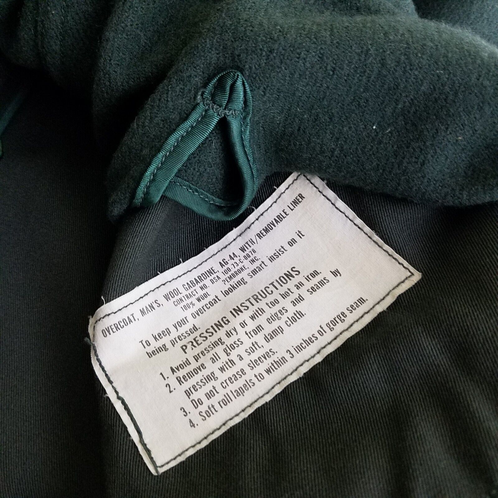 Other Military Army Serge Green Wool Overcoat AG44 Trench Coat 38L Size US M / EU 48-50 / 2 - 6 Thumbnail