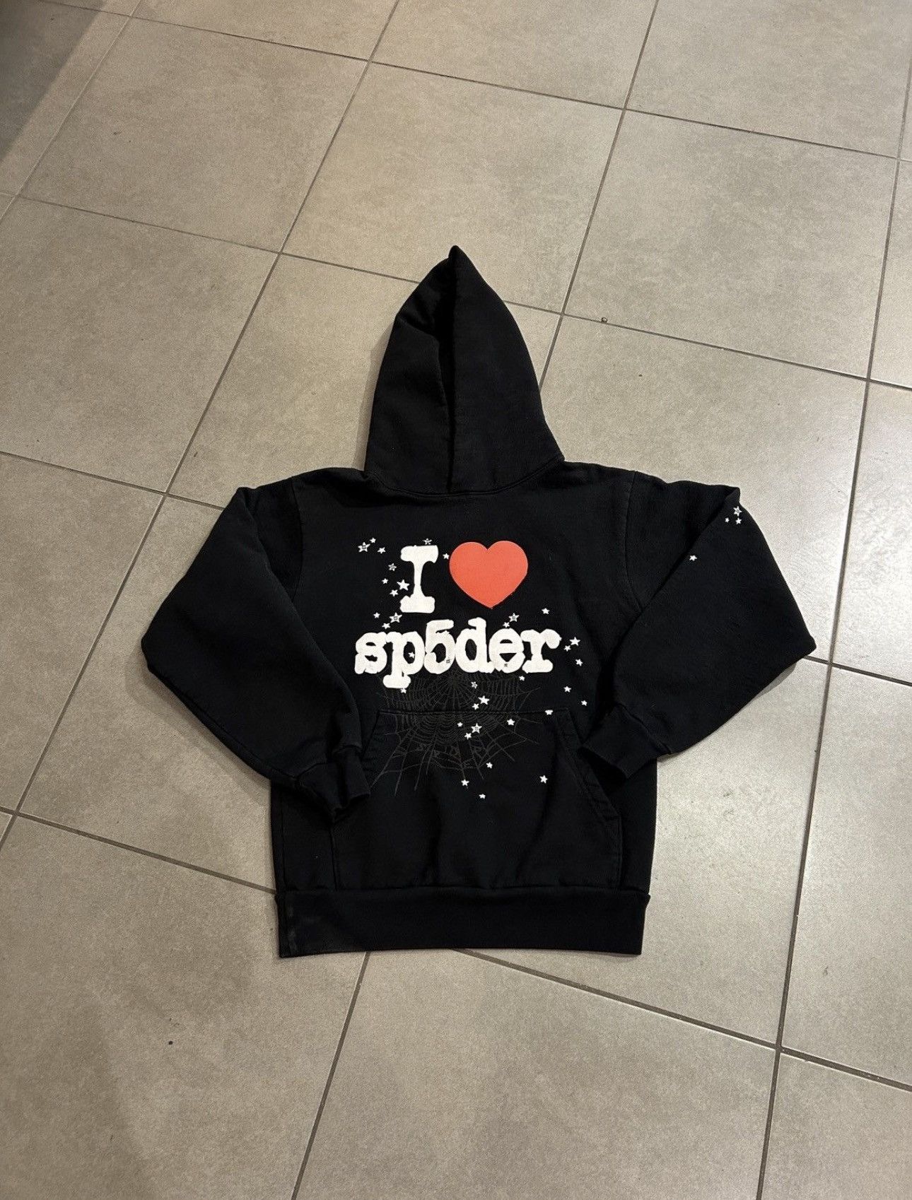 トップス Sp5der I Heart SP5 Souvenir Hood SP5DER I Heart SP5 Souvenir Hoodie Black — Sneaker Sapphire