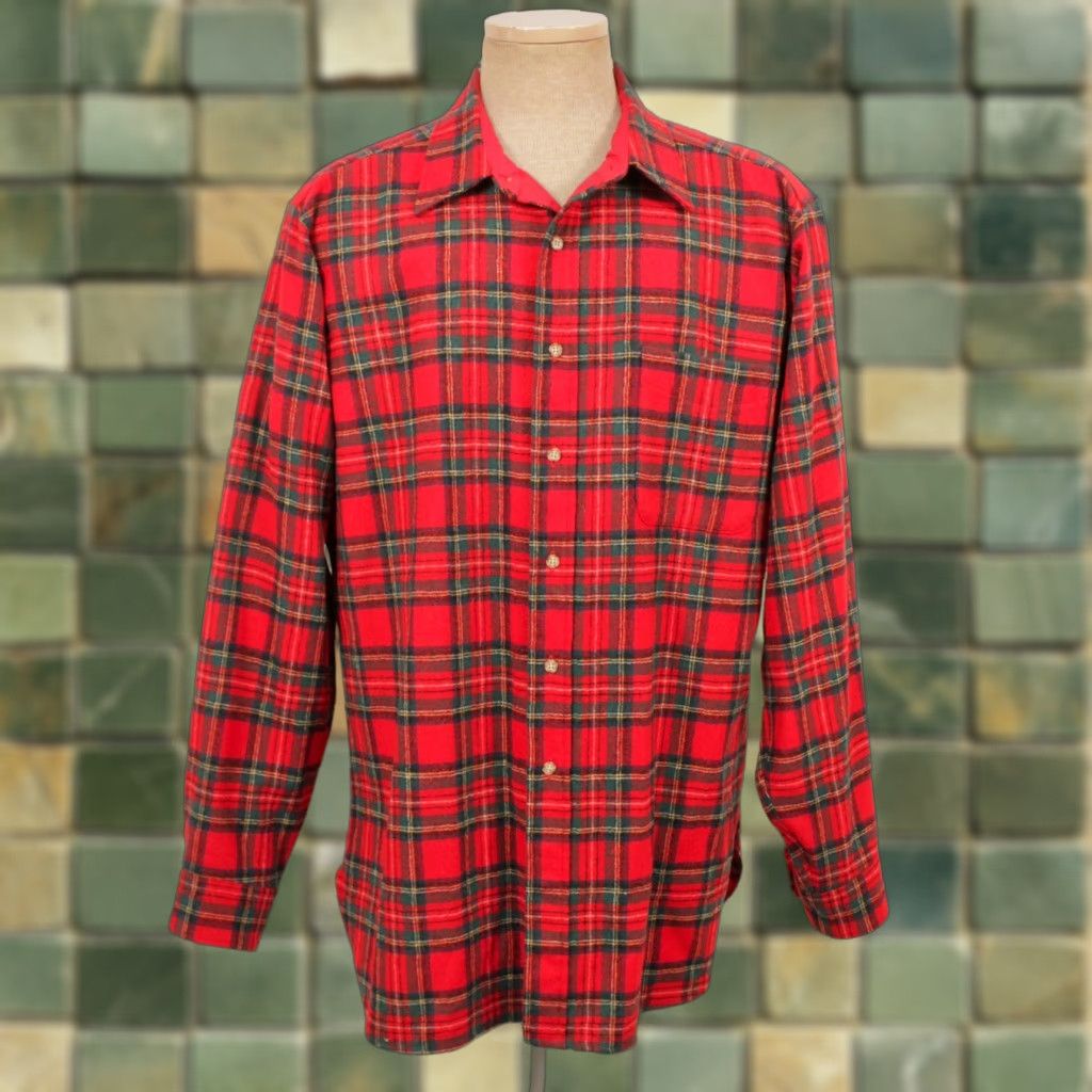 Pendleton VINTAGE Pendleton Shirt XL Long Blue 80s 52 Chest Flannel Button-Front Men's Wool Plaid Royal Stewart Tartan Casual Size US XL / EU 56 / 4 - 1 Thumbnail