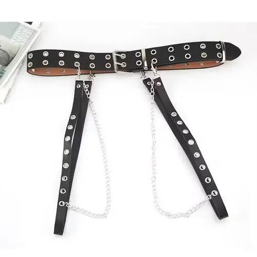 Japanese Brand Punk Gothic Style Double-breasted Buttonhole Belt Size ONE SIZE - 2 Thumbnail