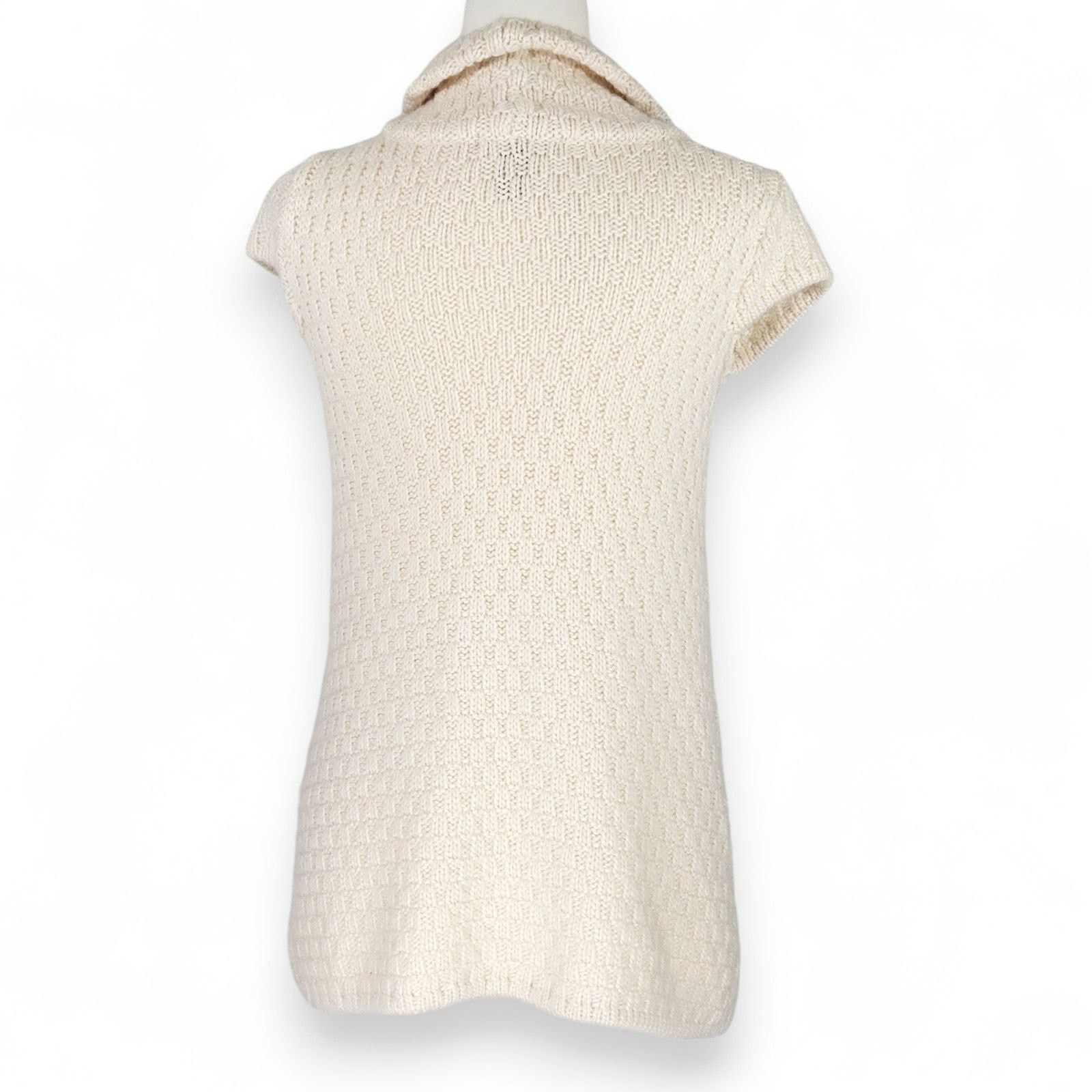 Willi Smith EUC Willi Smith Cowl-Neck Sweater Sz. S Cream Textured Knit Size S / US 4 / IT 40 - 3 Thumbnail