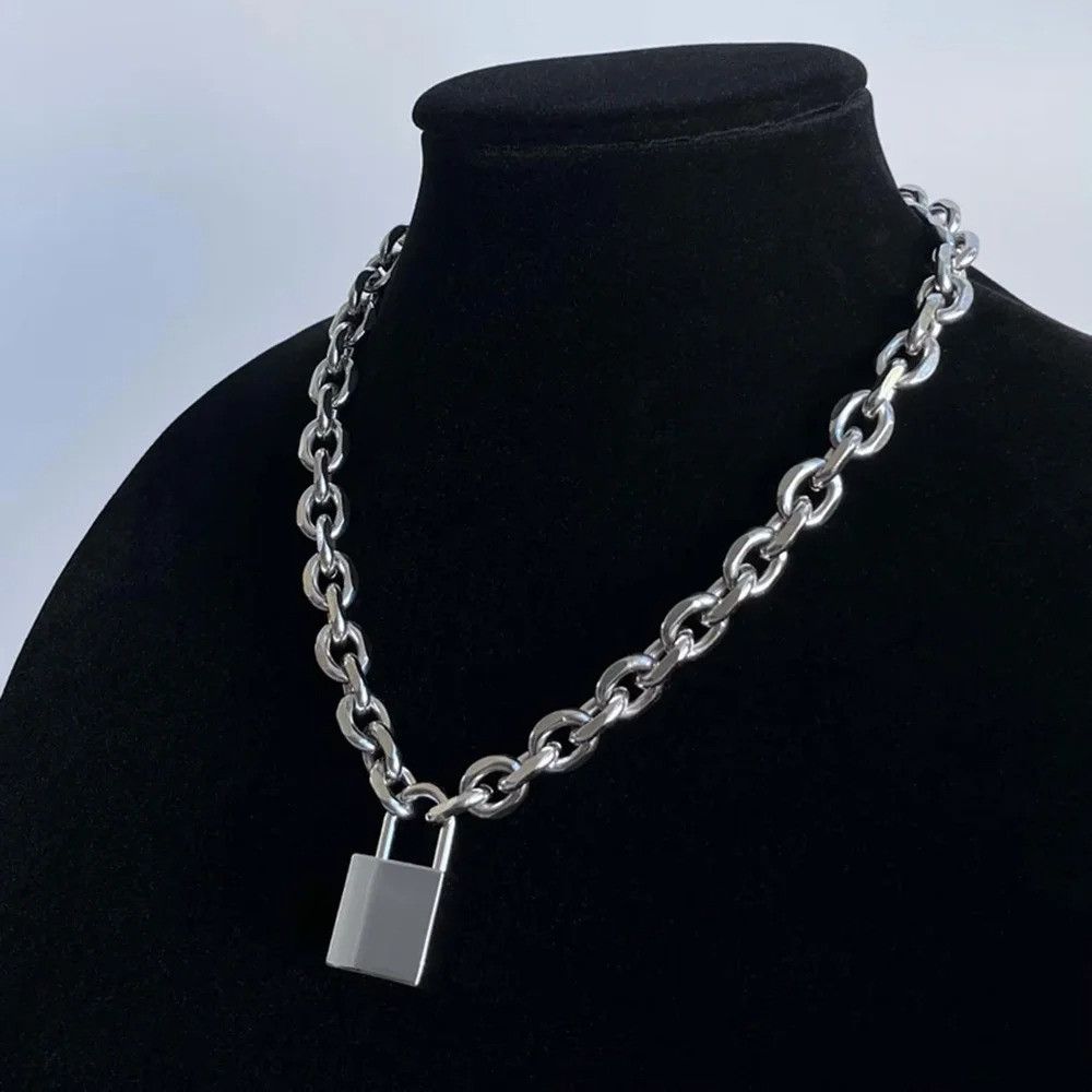 Vintage Solid Stainless Steel Chain Oversized Necklace Size ONE SIZE - 2 Thumbnail